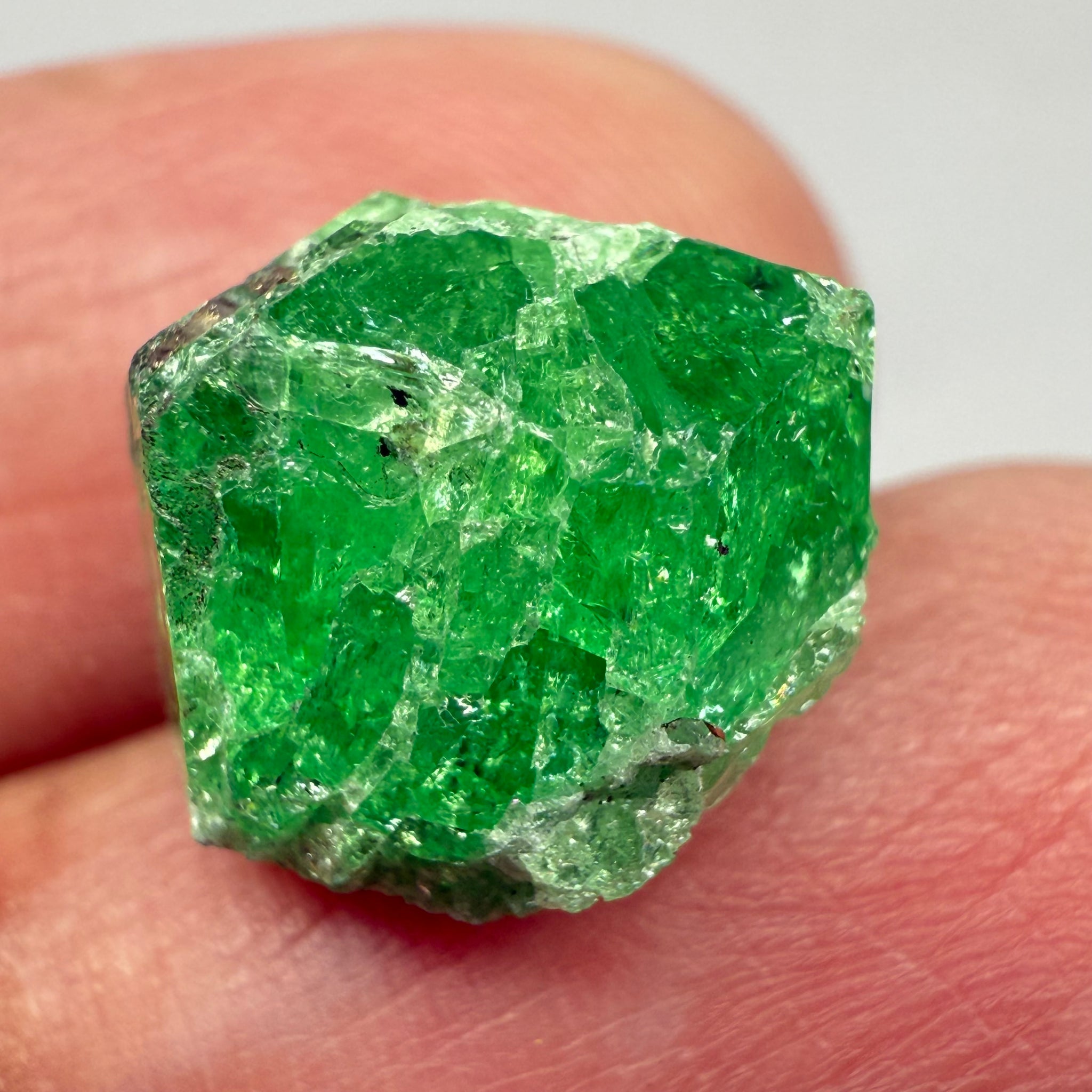 Tsavorite Garnet Crystal on Matrix, 10.89ct, Merelani, Tanzania, Untreated Unheated