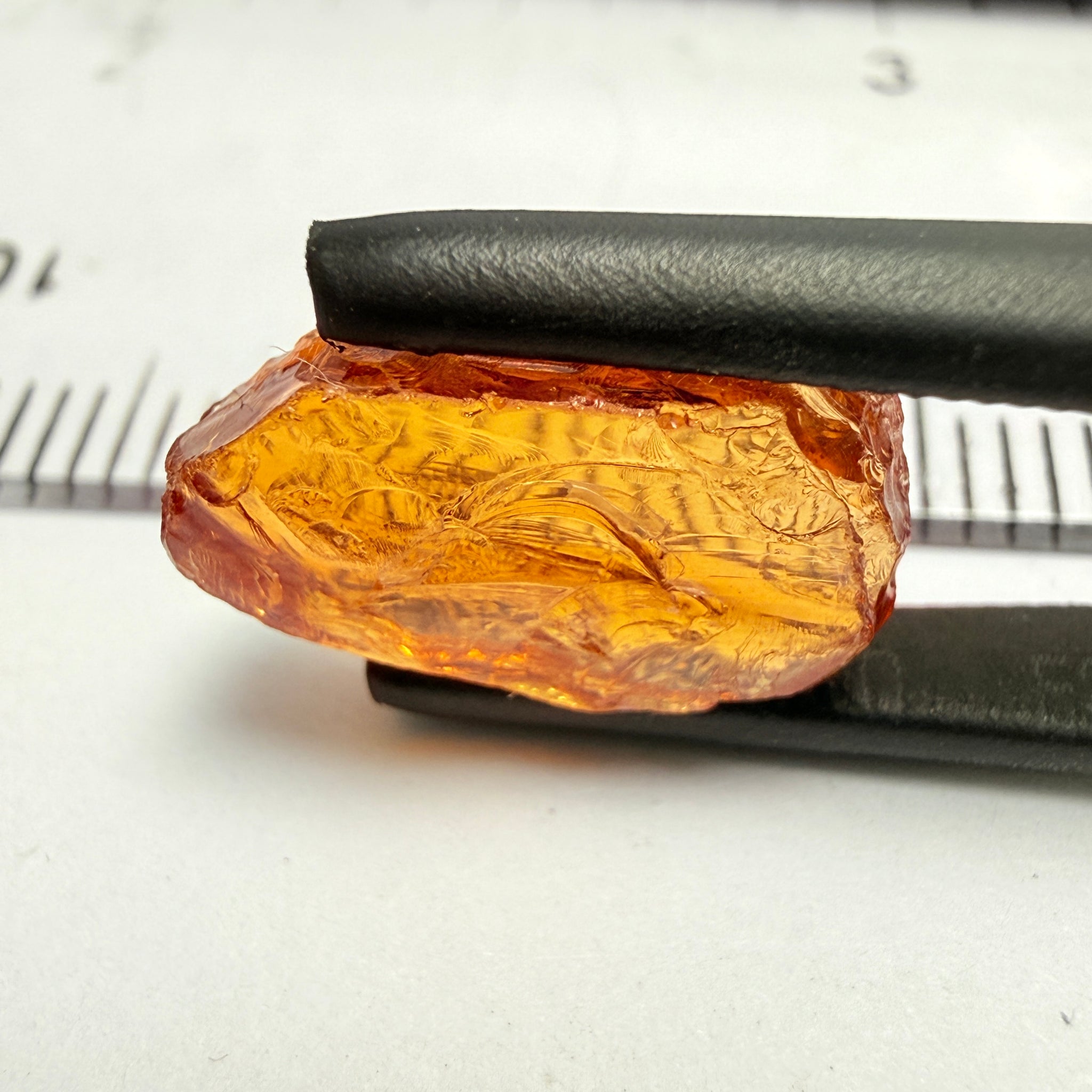 Mandarin Spessartite Garnet, Carrot Colour, 5.00ct, Loliondo, Tanzania, Untreated Unheated, vvs-if, but too flat for faceting but will be great set as is in jewellery