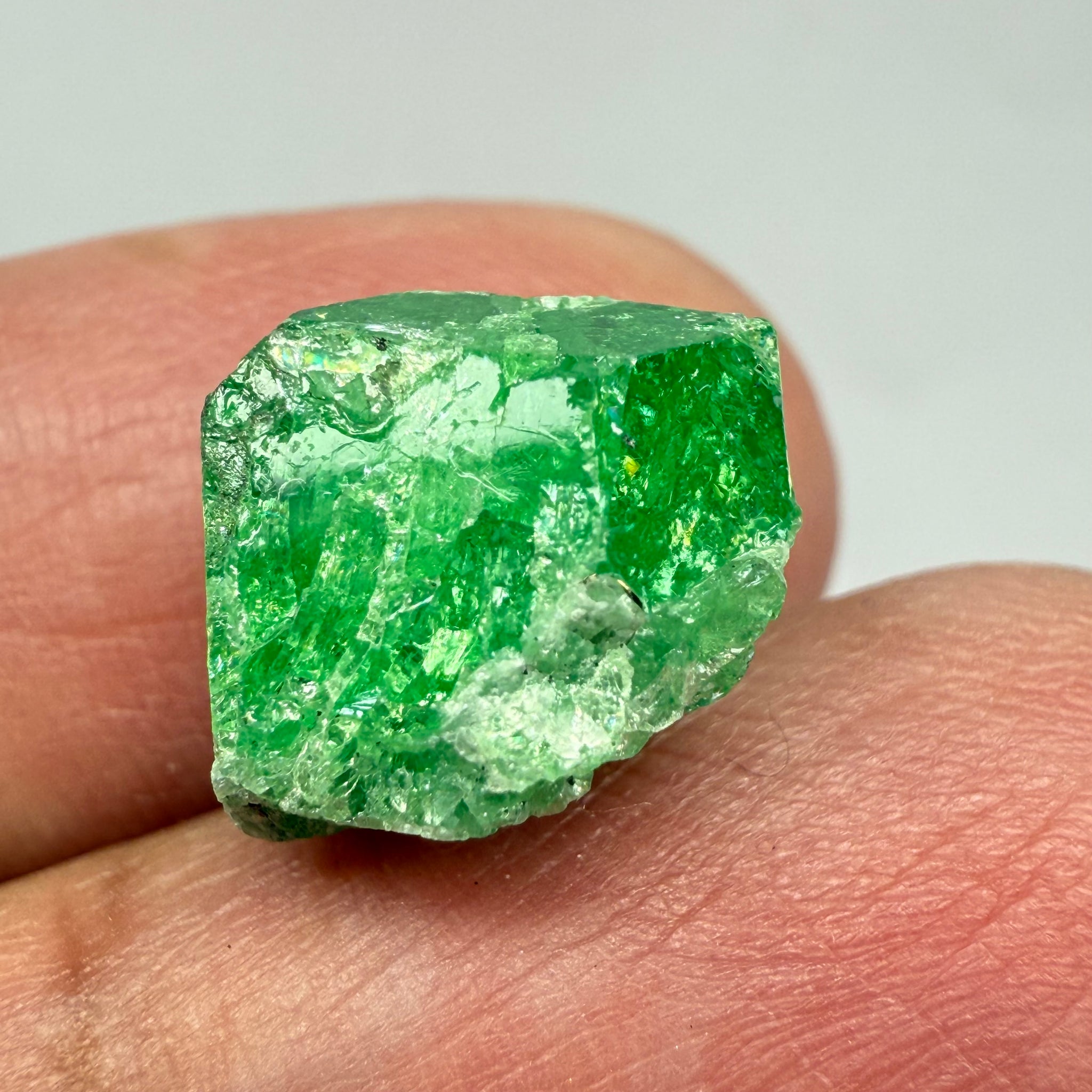 Tsavorite Garnet Crystal on Matrix, 10.89ct, Merelani, Tanzania, Untreated Unheated