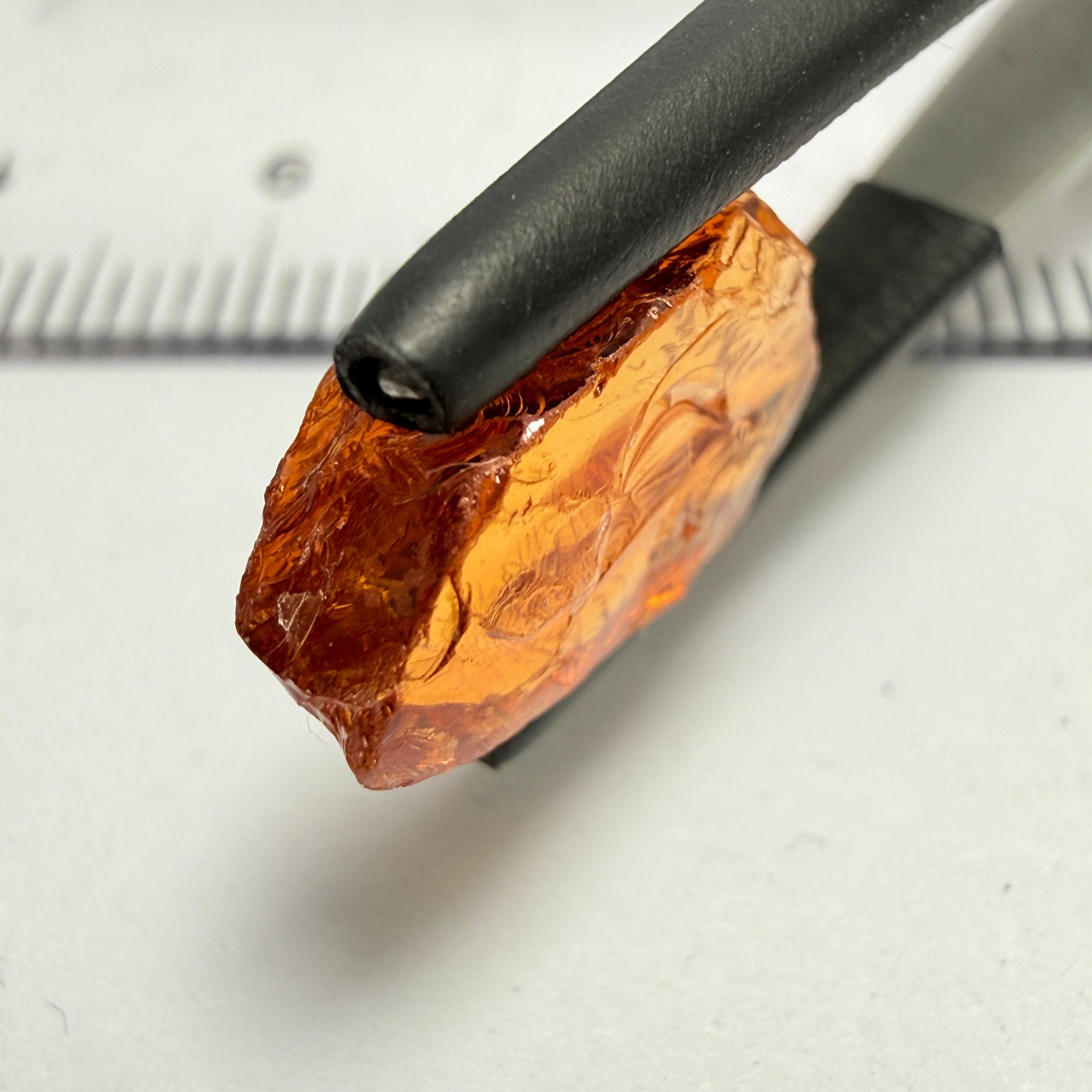 Mandarin Spessartite Garnet, Carrot Colour, 5.00ct, Loliondo, Tanzania, Untreated Unheated, vvs-if, but too flat for faceting but will be great set as is in jewellery