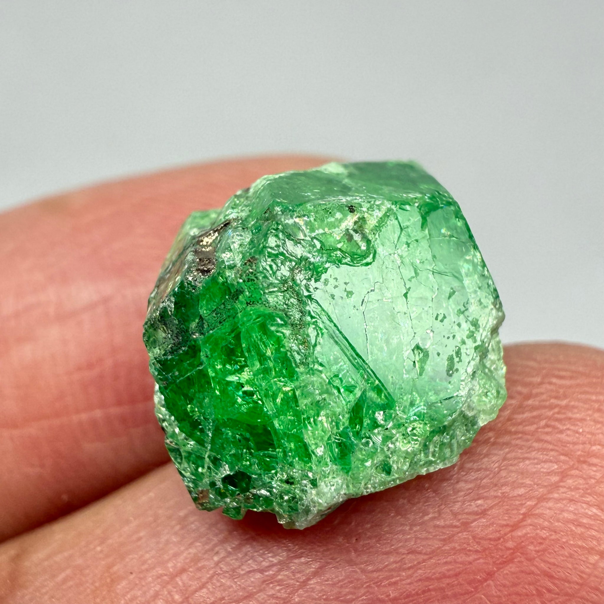 Tsavorite Garnet Crystal on Matrix, 10.89ct, Merelani, Tanzania, Untreated Unheated