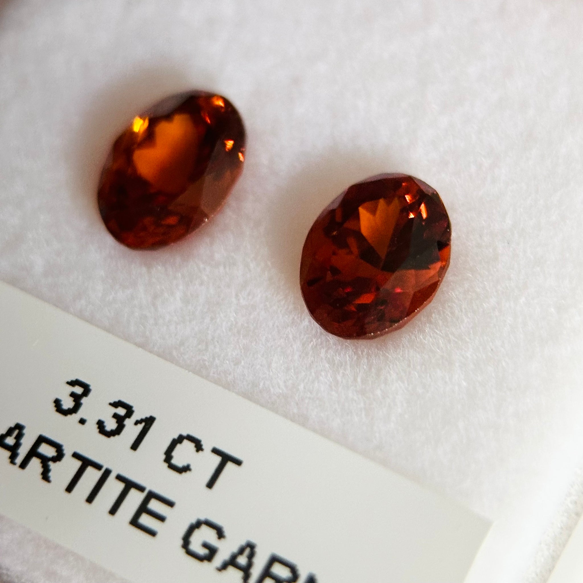 3.31ct Spessartite Garnet Pair. Tanzania. Untreated Unheated