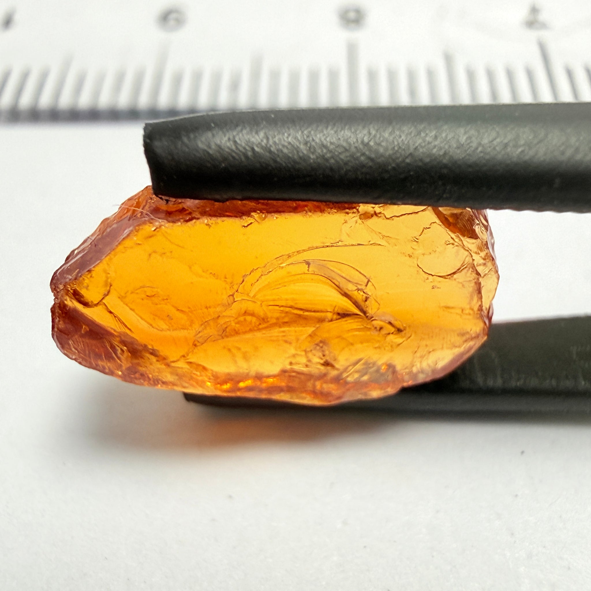 Mandarin Spessartite Garnet, Carrot Colour, 5.00ct, Loliondo, Tanzania, Untreated Unheated, vvs-if, but too flat for faceting but will be great set as is in jewellery