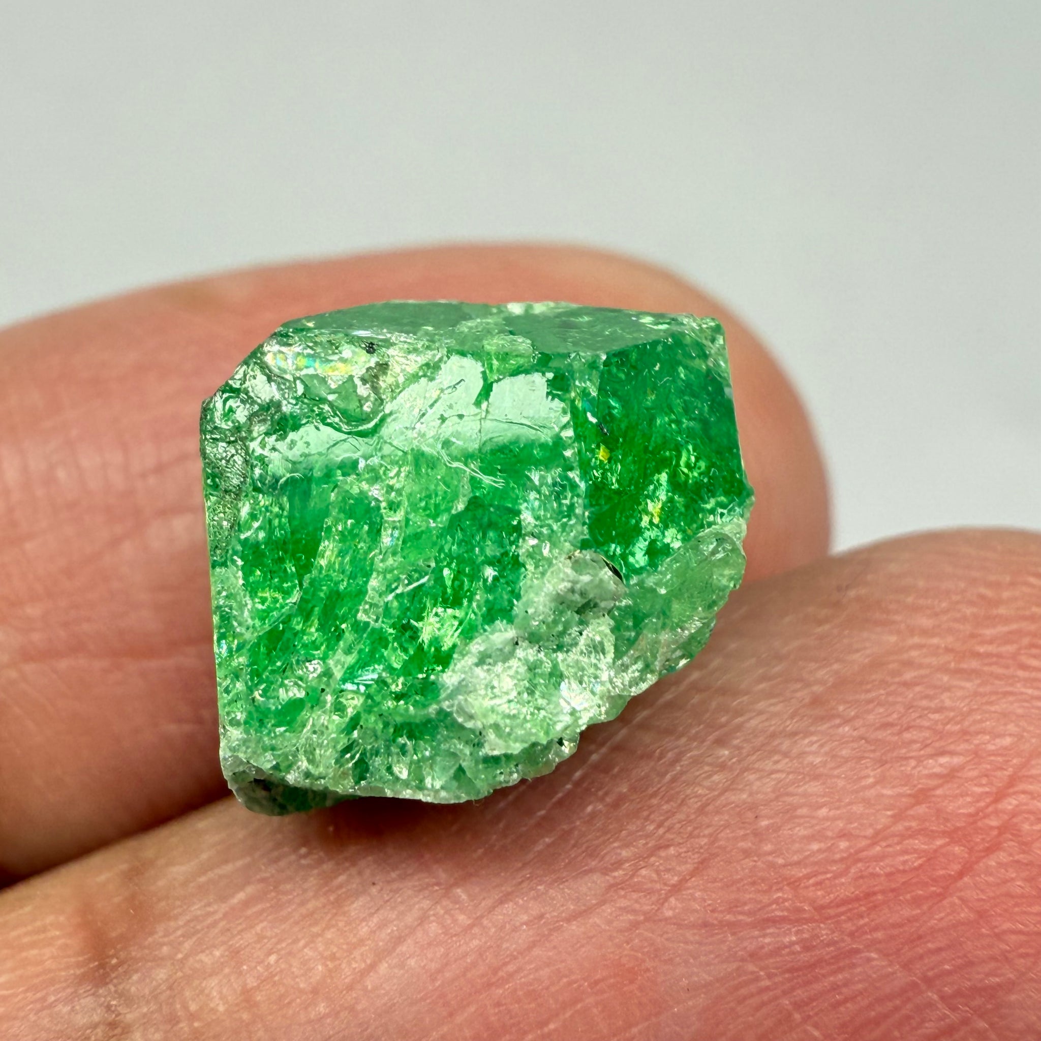 Tsavorite Garnet Crystal on Matrix, 10.89ct, Merelani, Tanzania, Untreated Unheated