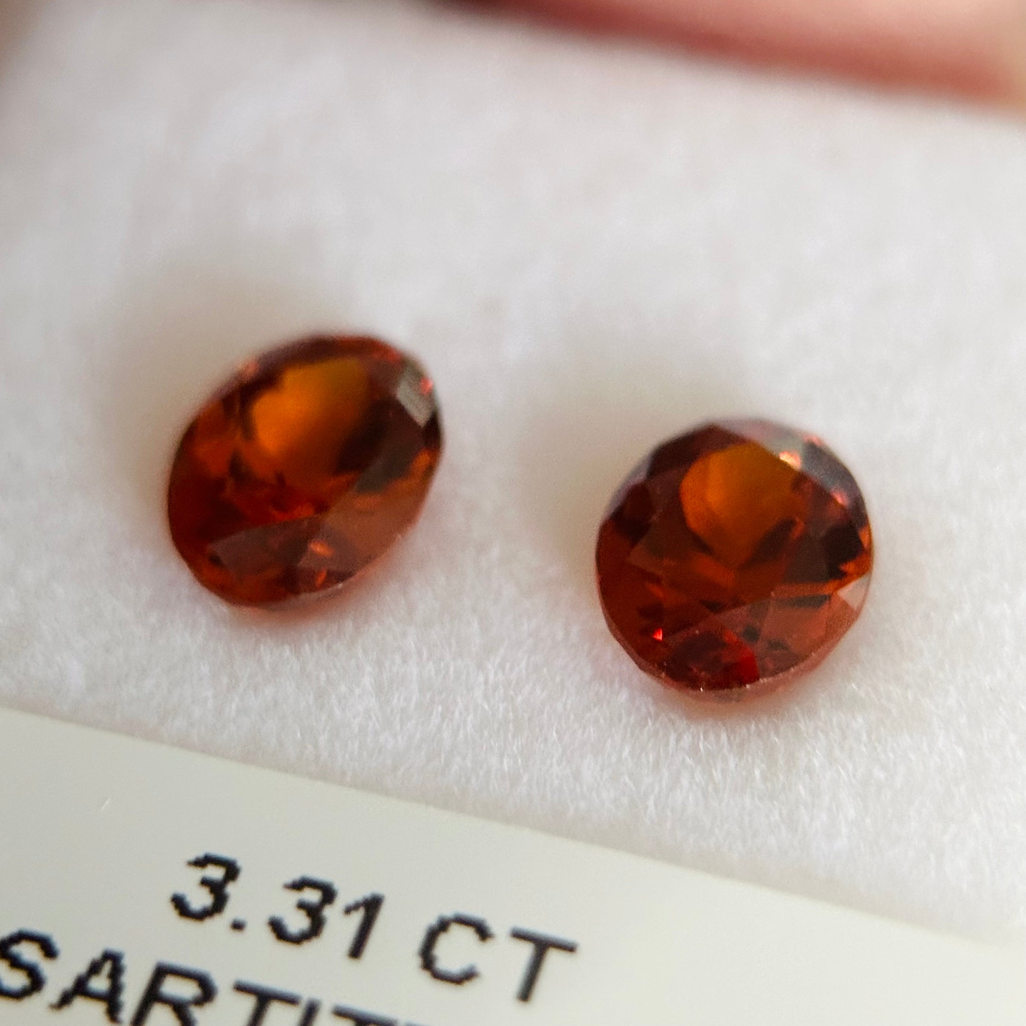 3.31ct Spessartite Garnet Pair. Tanzania. Untreated Unheated