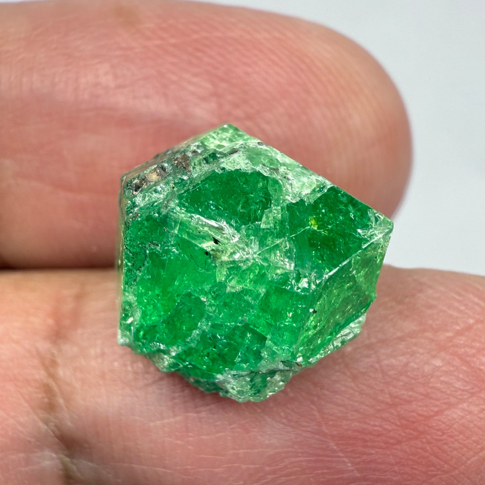 Tsavorite Garnet Crystal on Matrix, 10.89ct, Merelani, Tanzania, Untreated Unheated