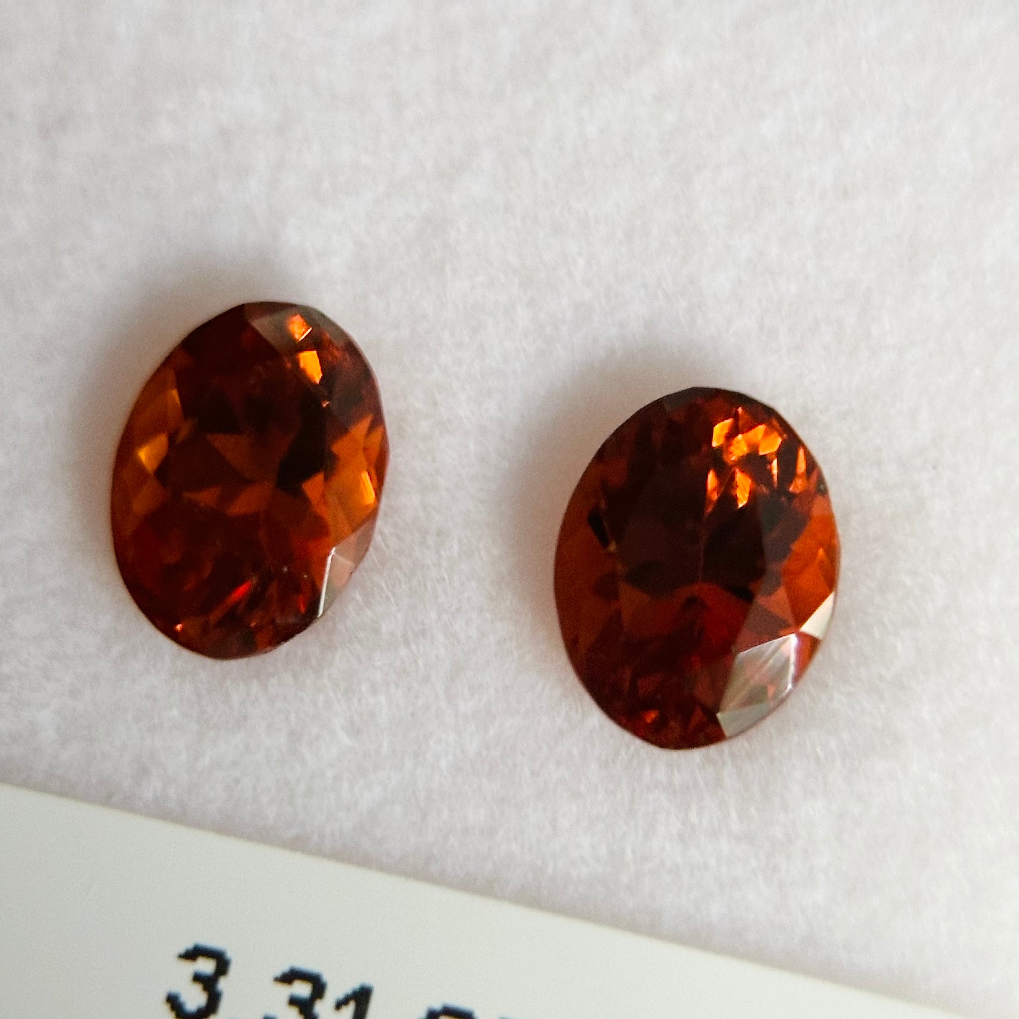3.31ct Spessartite Garnet Pair. Tanzania. Untreated Unheated