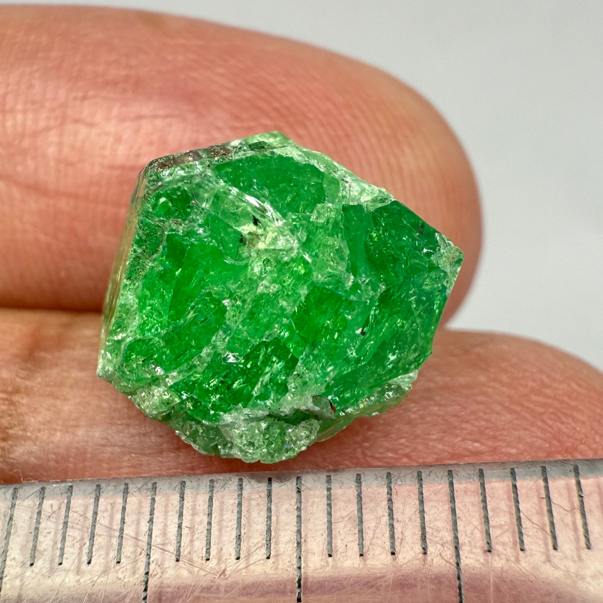 Tsavorite Garnet Crystal on Matrix, 10.89ct, Merelani, Tanzania, Untreated Unheated