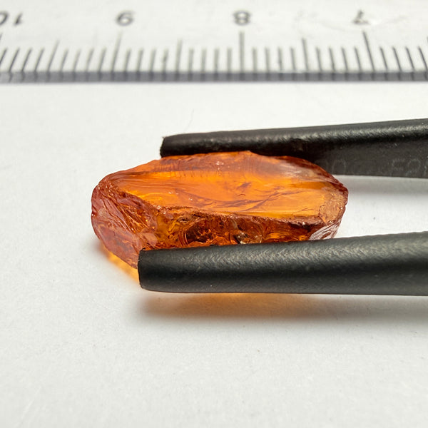 Mandarin Spessartite Garnet, Carrot Colour, 5.00ct, Loliondo, Tanzania, Untreated Unheated, vvs-if, but too flat for faceting but will be great set as is in jewellery