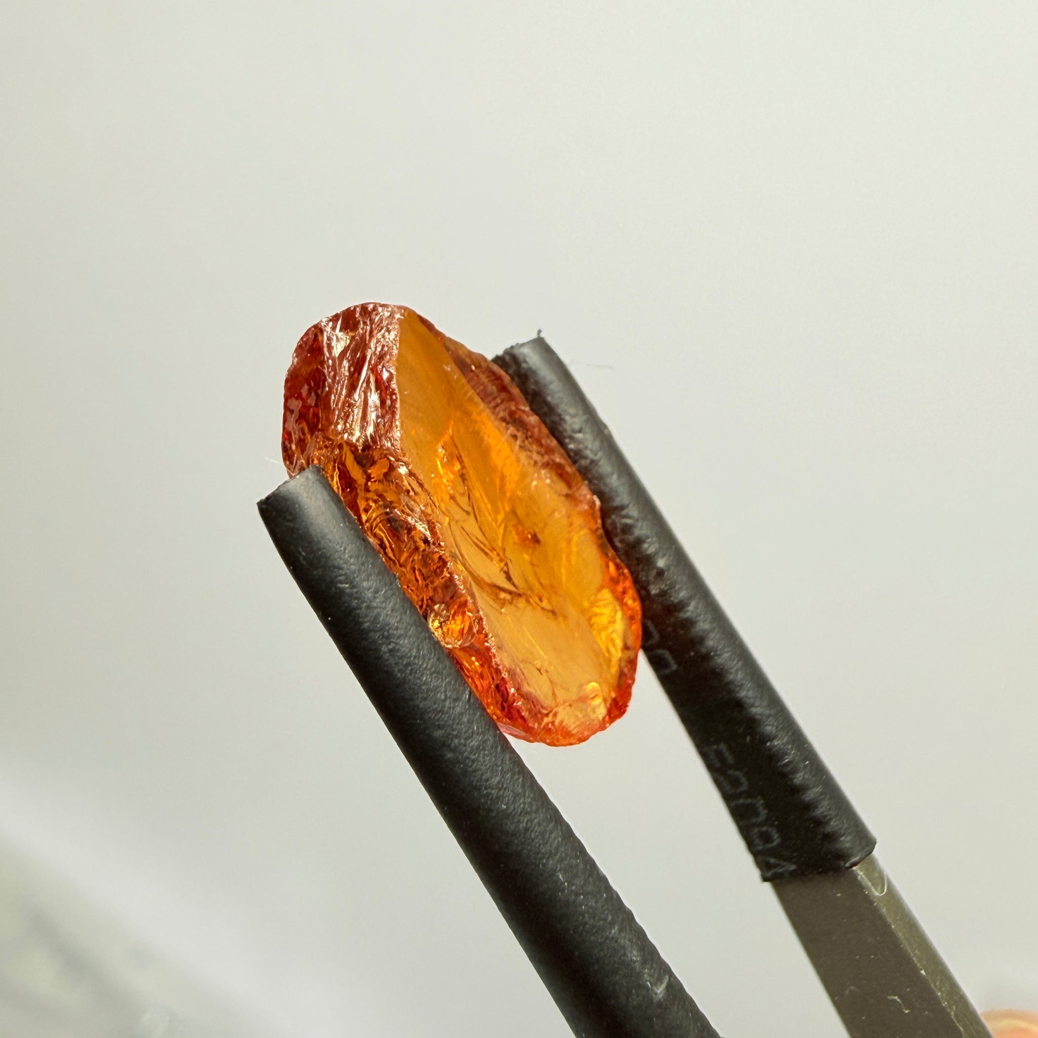 Mandarin Spessartite Garnet, Carrot Colour, 5.00ct, Loliondo, Tanzania, Untreated Unheated, vvs-if, but too flat for faceting but will be great set as is in jewellery