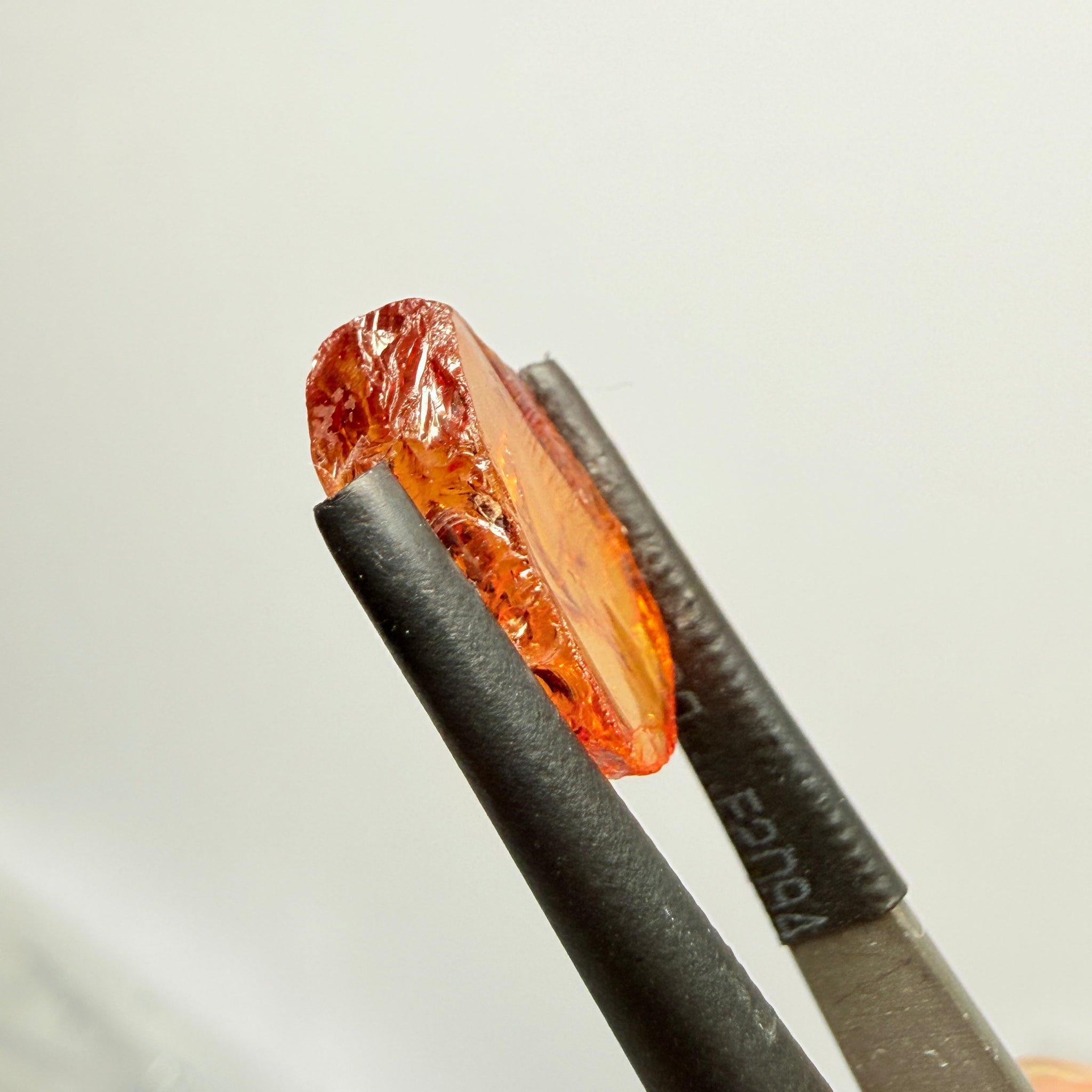 Mandarin Spessartite Garnet, Carrot Colour, 5.00ct, Loliondo, Tanzania, Untreated Unheated, vvs-if, but too flat for faceting but will be great set as is in jewellery