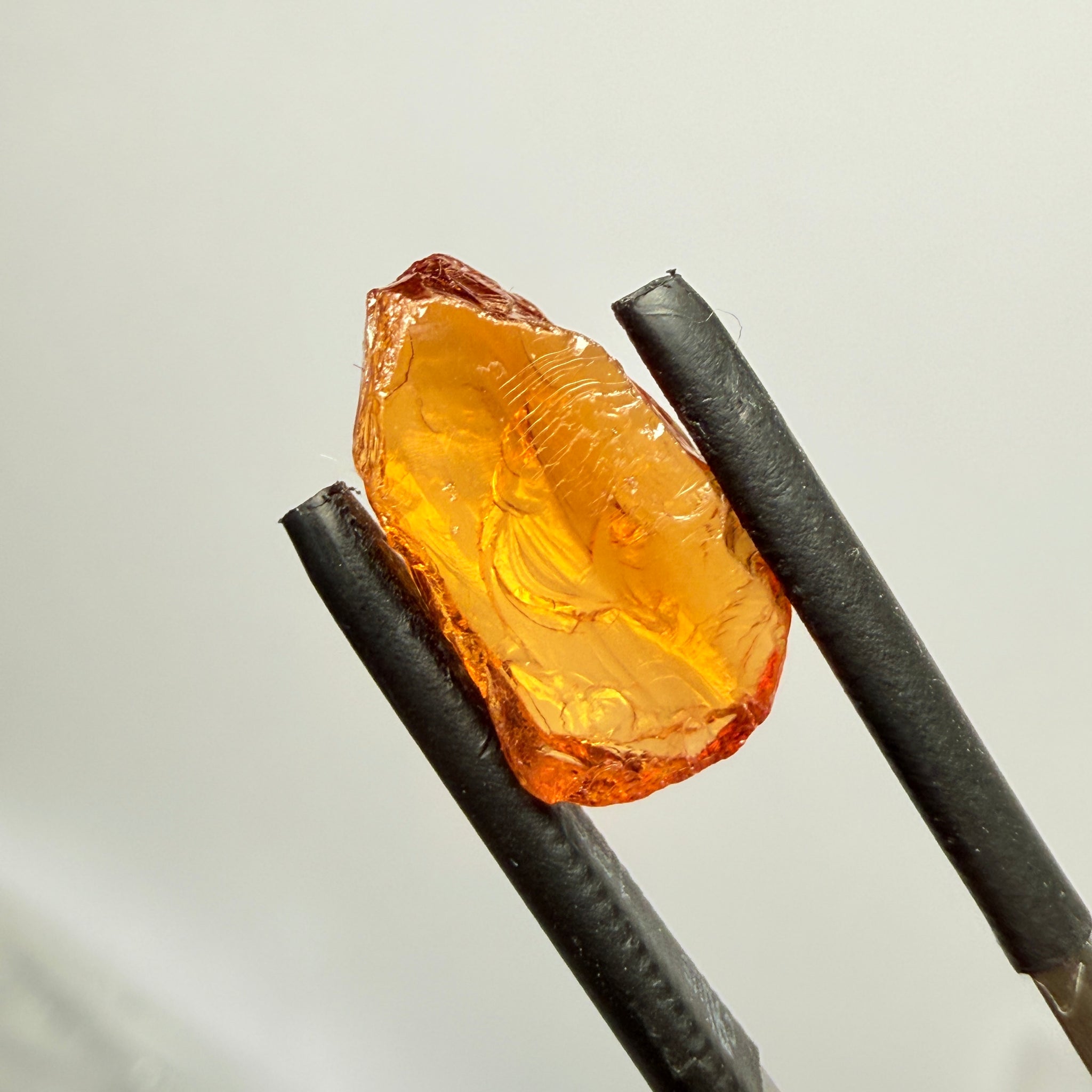 Mandarin Spessartite Garnet, Carrot Colour, 5.00ct, Loliondo, Tanzania, Untreated Unheated, vvs-if, but too flat for faceting but will be great set as is in jewellery