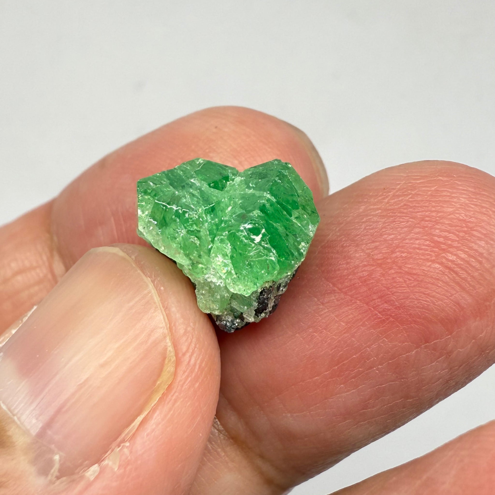 Tsavorite Garnet Crystal on Matrix, 10.31ct, Merelani, Tanzania, Untreated Unheated