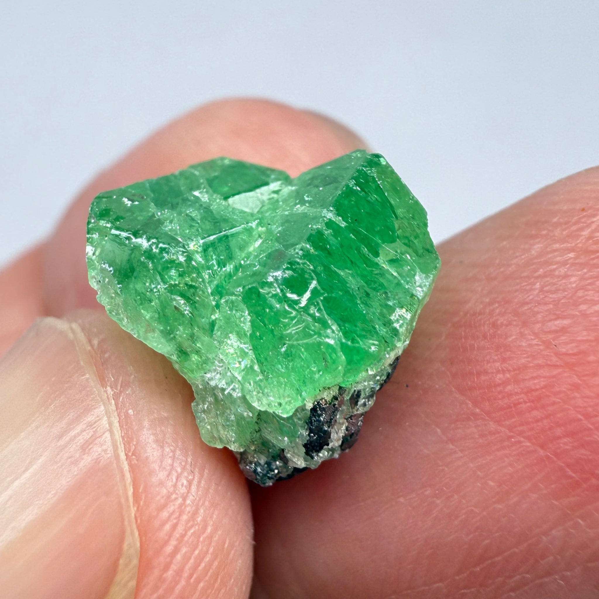 Tsavorite Garnet Crystal on Matrix, 10.31ct, Merelani, Tanzania, Untreated Unheated