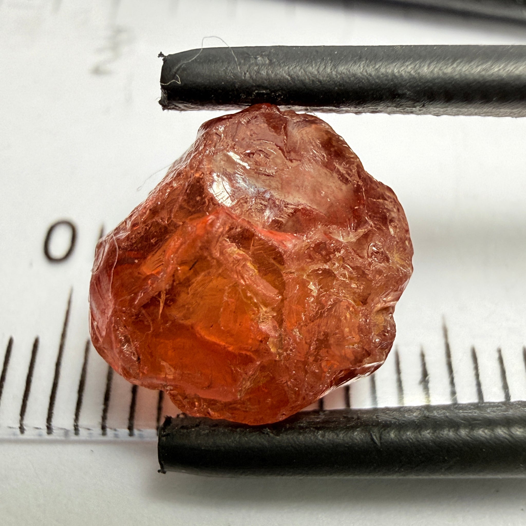 Malaya Garnet, 7.08ct, Tanzania, Untreated Unheated. One tiny wisp of silk on the outside skin parallel to the skin only 1mm deep, will cut off in preforming, rest vvs-if