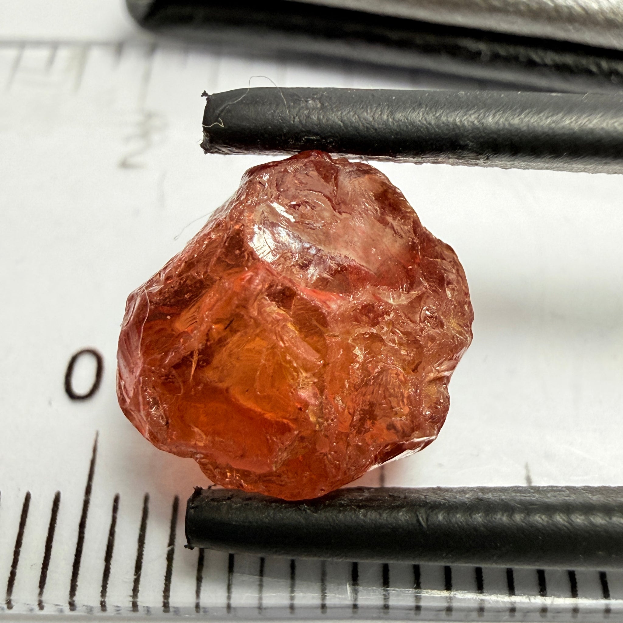 Malaya Garnet, 7.08ct, Tanzania, Untreated Unheated. One tiny wisp of silk on the outside skin parallel to the skin only 1mm deep, will cut off in preforming, rest vvs-if