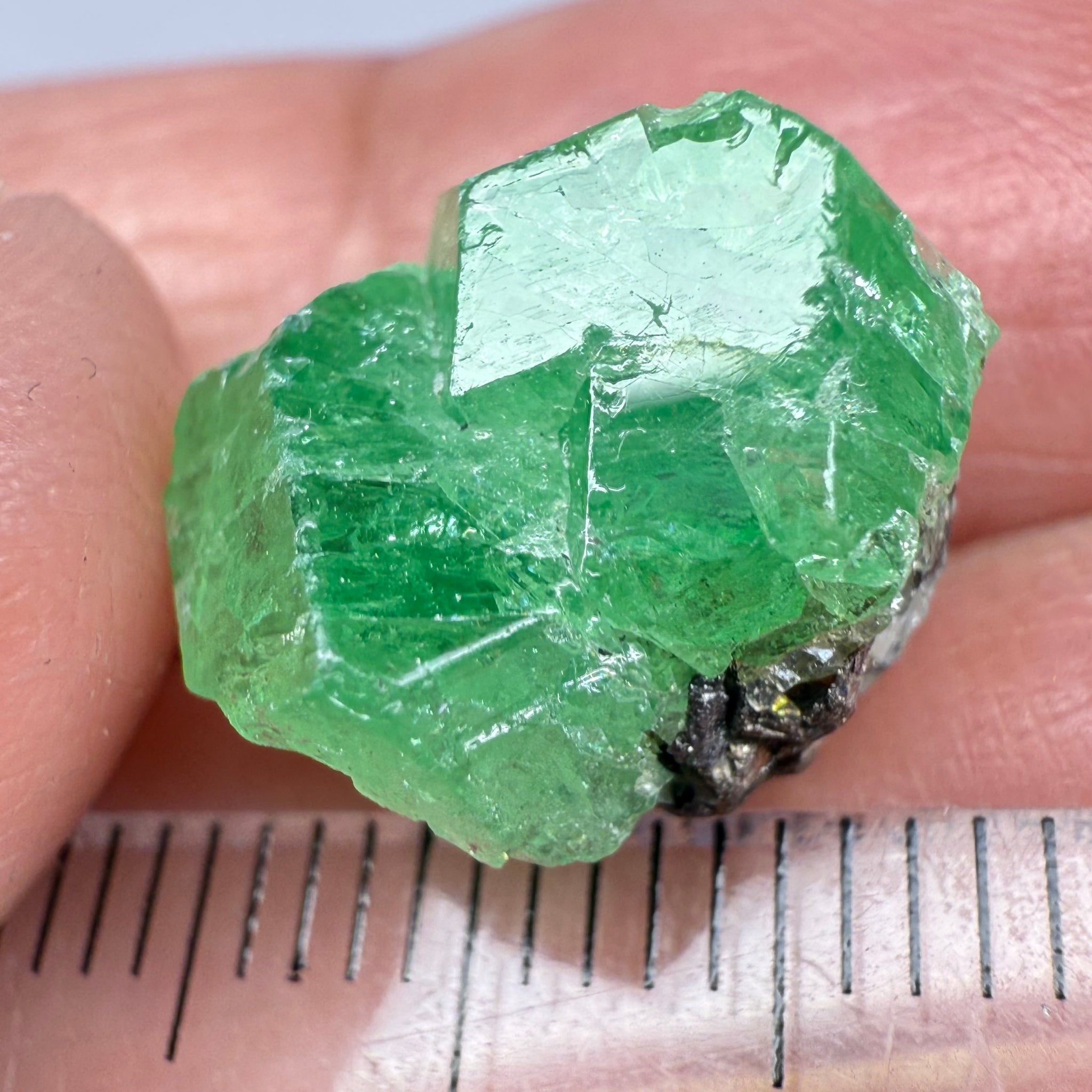 Tsavorite Garnet Crystal on Matrix, 10.31ct, Merelani, Tanzania, Untreated Unheated