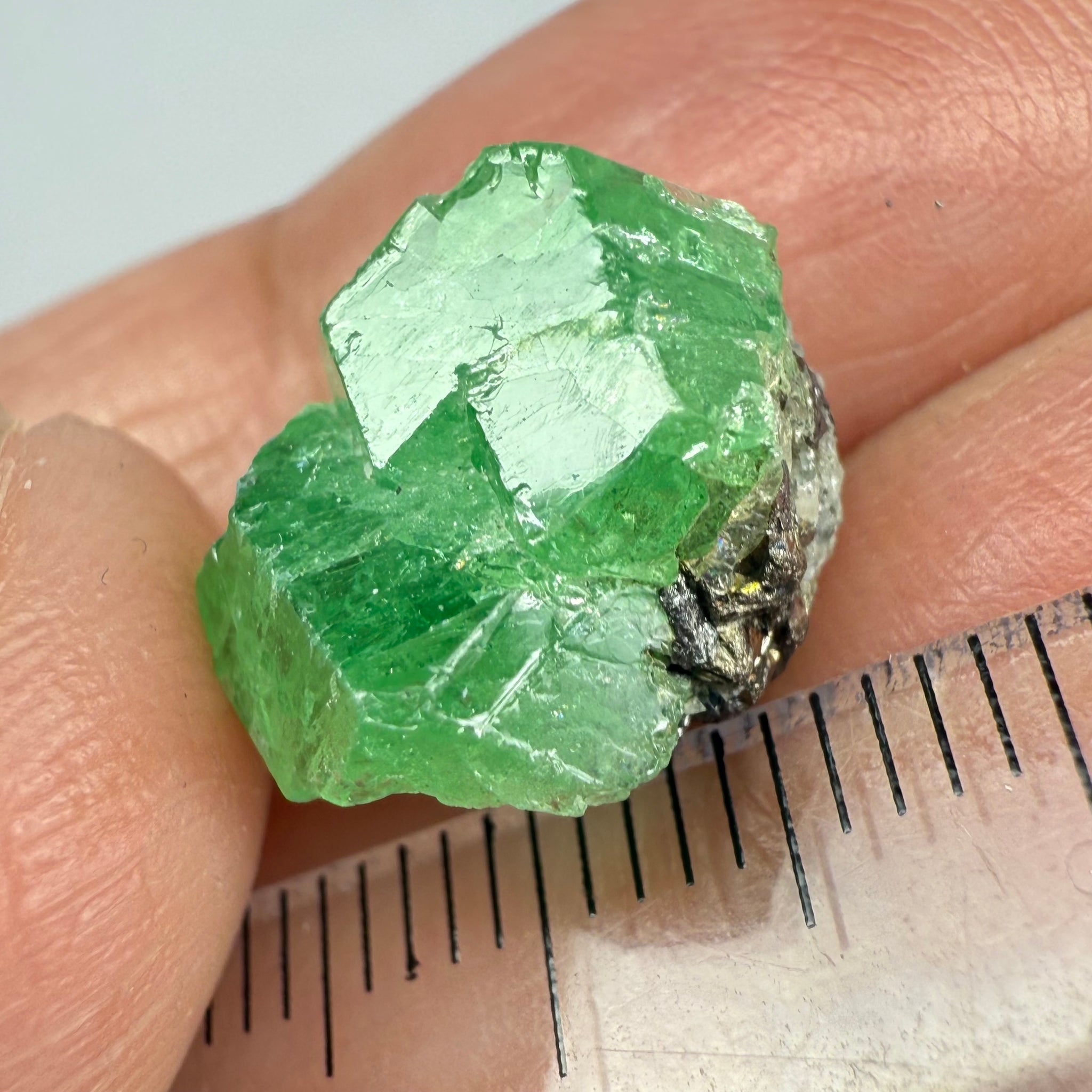 Tsavorite Garnet Crystal on Matrix, 10.31ct, Merelani, Tanzania, Untreated Unheated