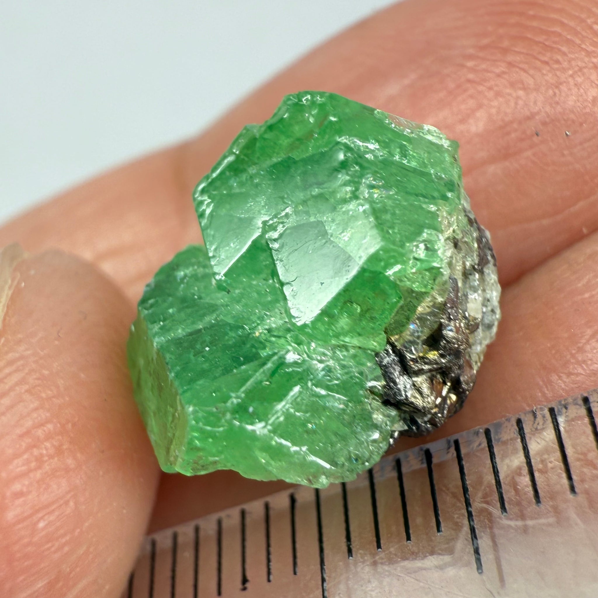 Tsavorite Garnet Crystal on Matrix, 10.31ct, Merelani, Tanzania, Untreated Unheated