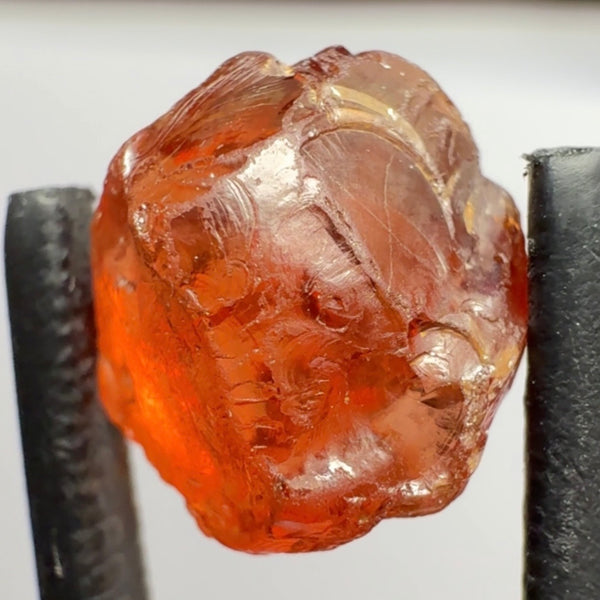 Malaya Garnet, 7.08ct, Tanzania, Untreated Unheated. One tiny wisp of silk on the outside skin parallel to the skin only 1mm deep, will cut off in preforming, rest vvs-if