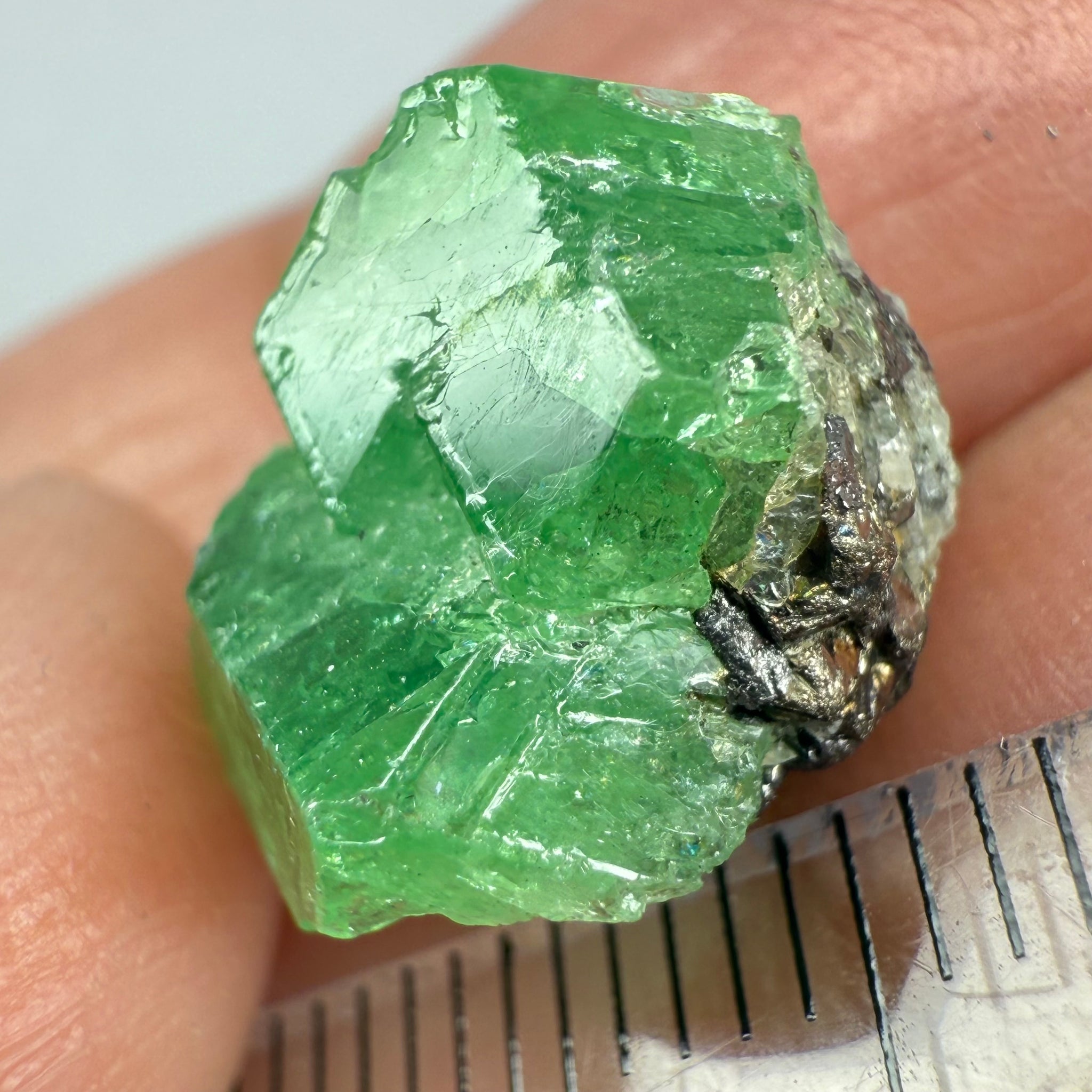 Tsavorite Garnet Crystal on Matrix, 10.31ct, Merelani, Tanzania, Untreated Unheated
