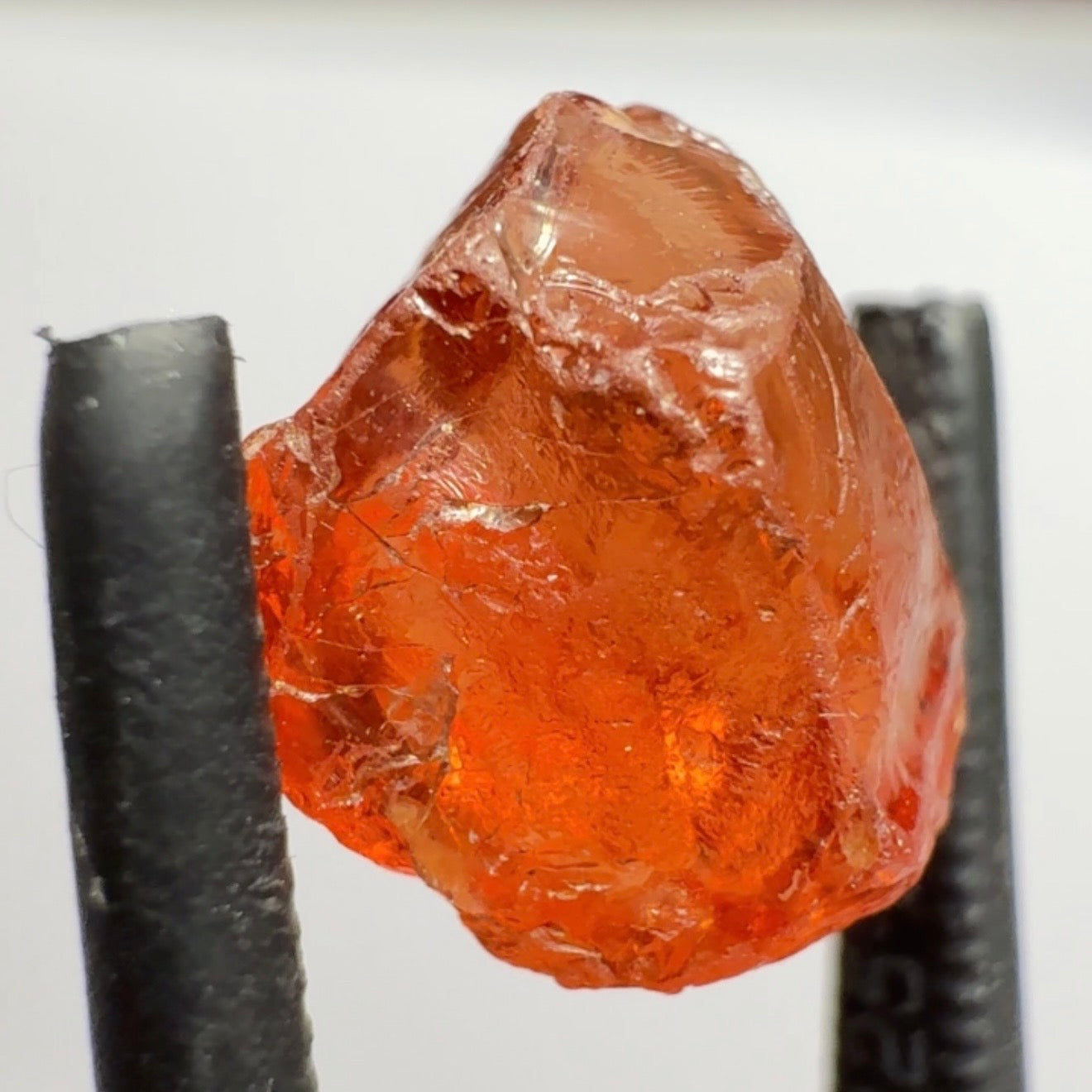 Malaya Garnet, 7.08ct, Tanzania, Untreated Unheated. One tiny wisp of silk on the outside skin parallel to the skin only 1mm deep, will cut off in preforming, rest vvs-if