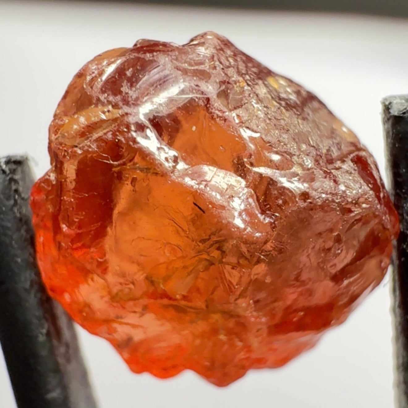 Malaya Garnet, 7.08ct, Tanzania, Untreated Unheated. One tiny wisp of silk on the outside skin parallel to the skin only 1mm deep, will cut off in preforming, rest vvs-if