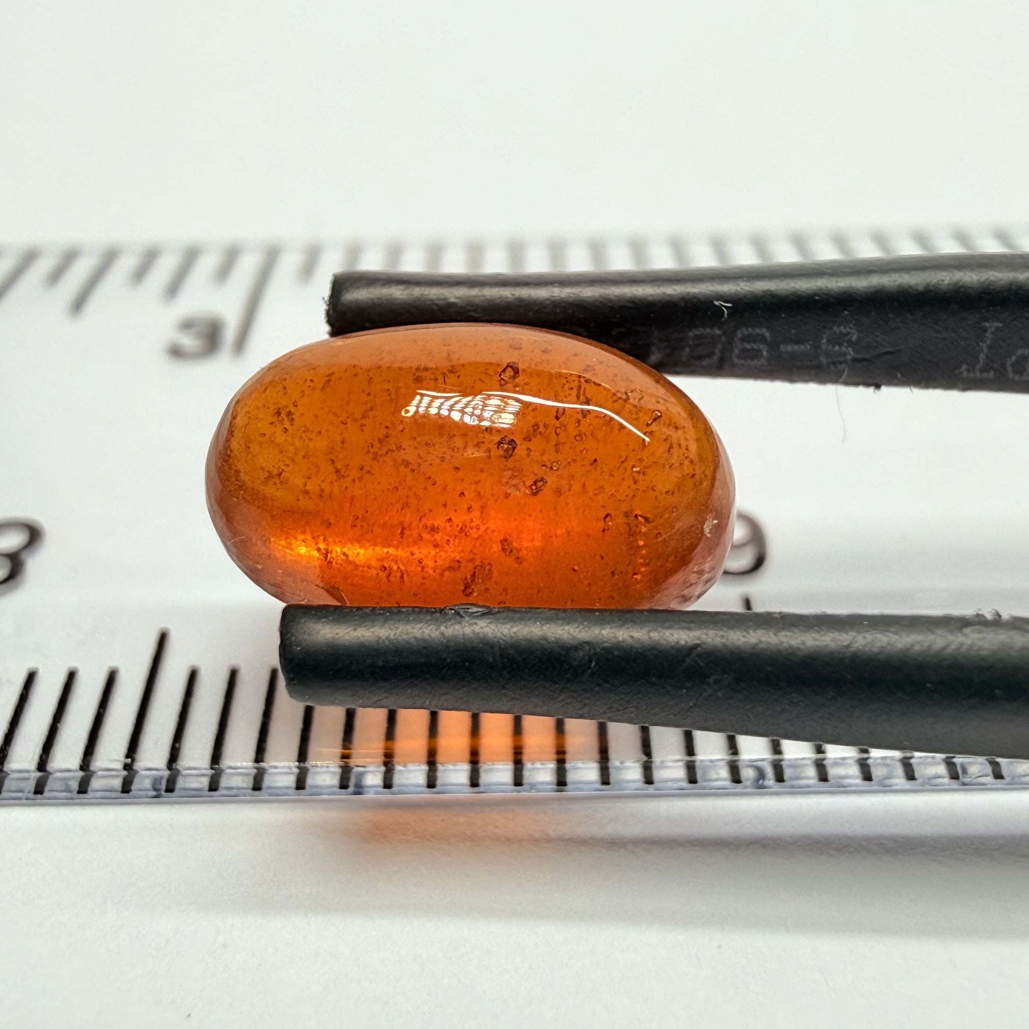 Mandarin Garnet Cabochon, Reddish Orange, 4.09ct, Tanzania, Untreated Unheated