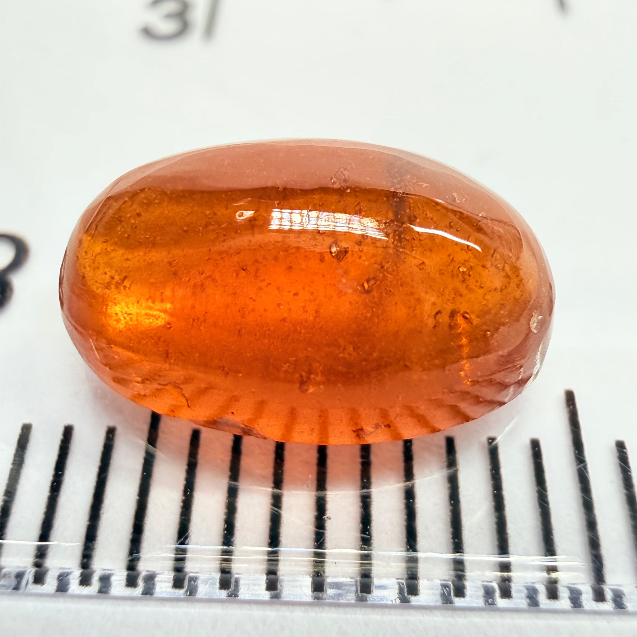 Mandarin Garnet Cabochon, Reddish Orange, 4.09ct, Tanzania, Untreated Unheated