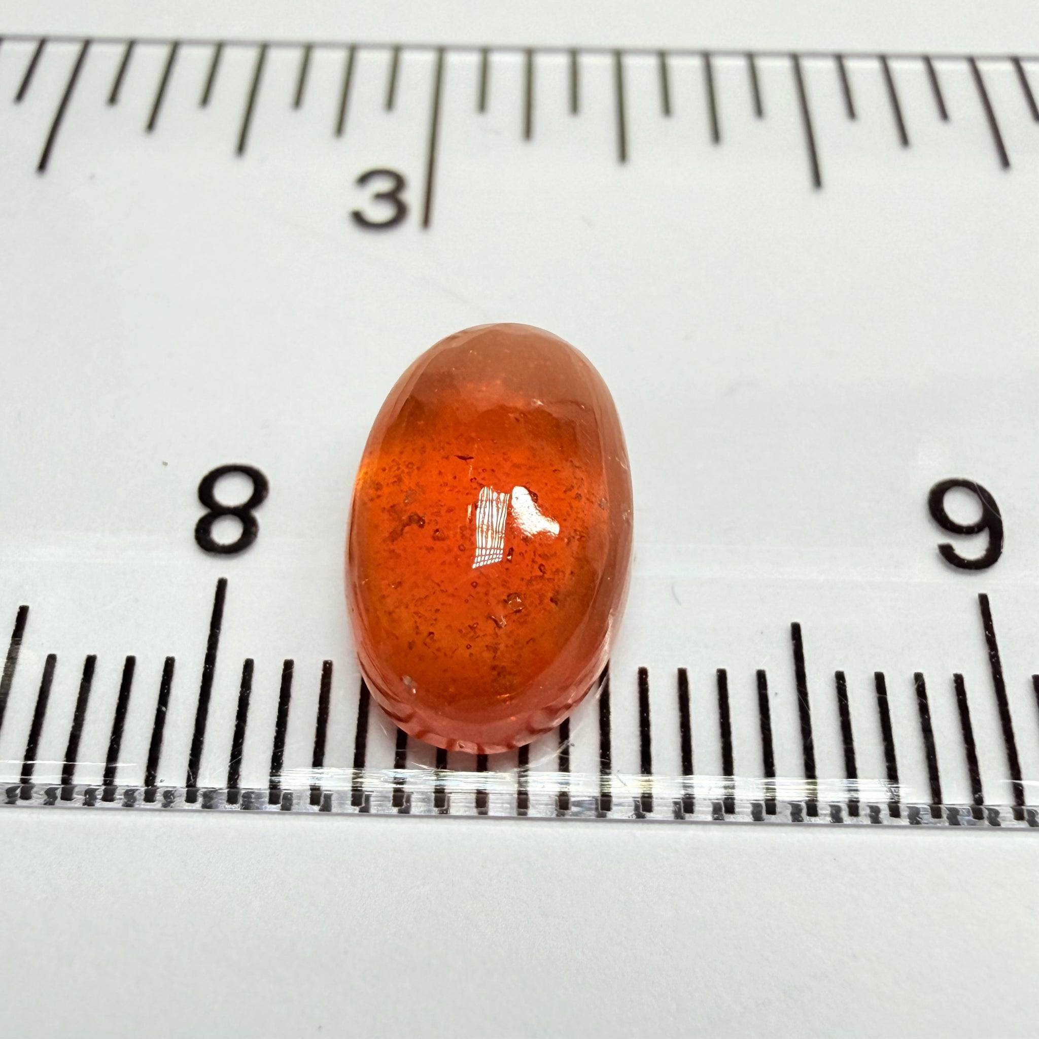 Mandarin Garnet Cabochon, Reddish Orange, 4.09ct, Tanzania, Untreated Unheated