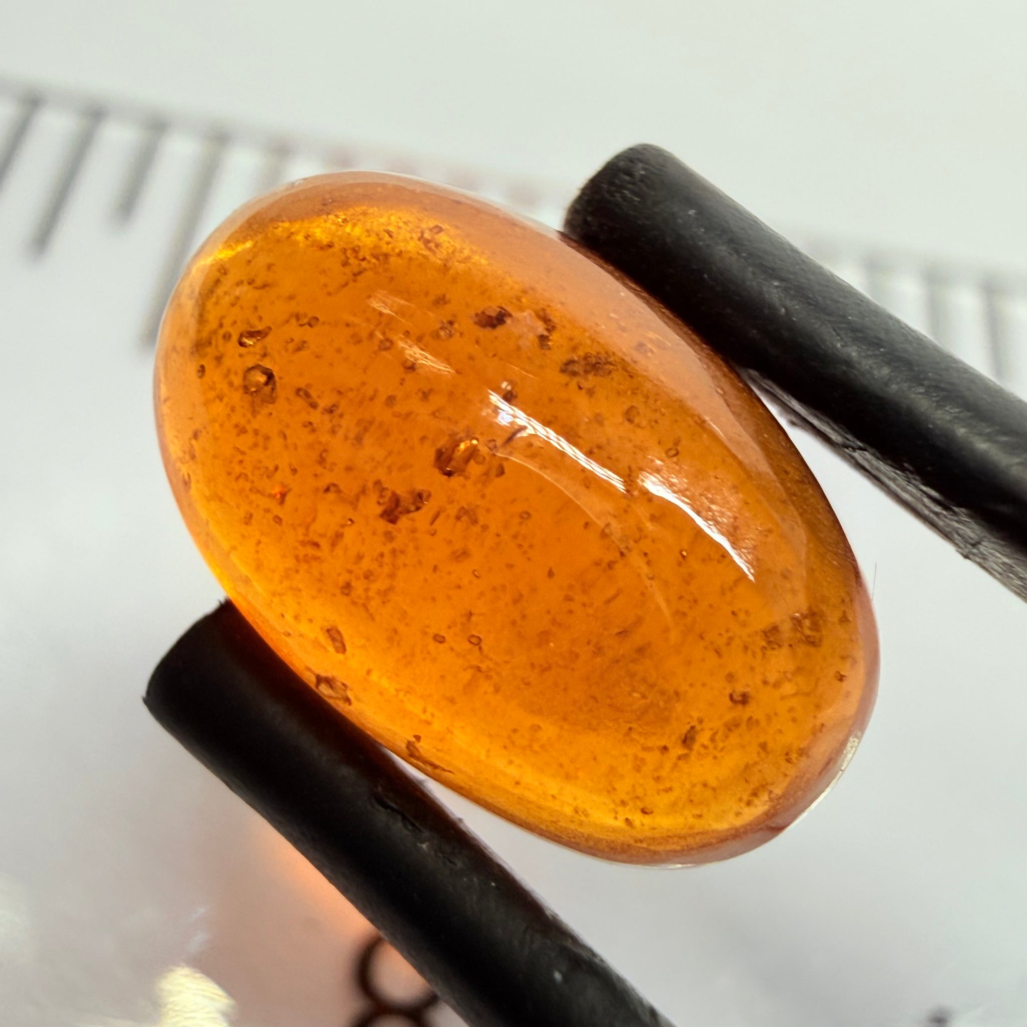 Mandarin Garnet Cabochon, Reddish Orange, 4.09ct, Tanzania, Untreated Unheated