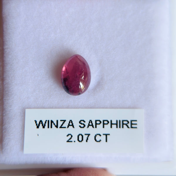 Winza Sapphire Cabochon. 2.07ct, Tanzania. Untreated Unheated
