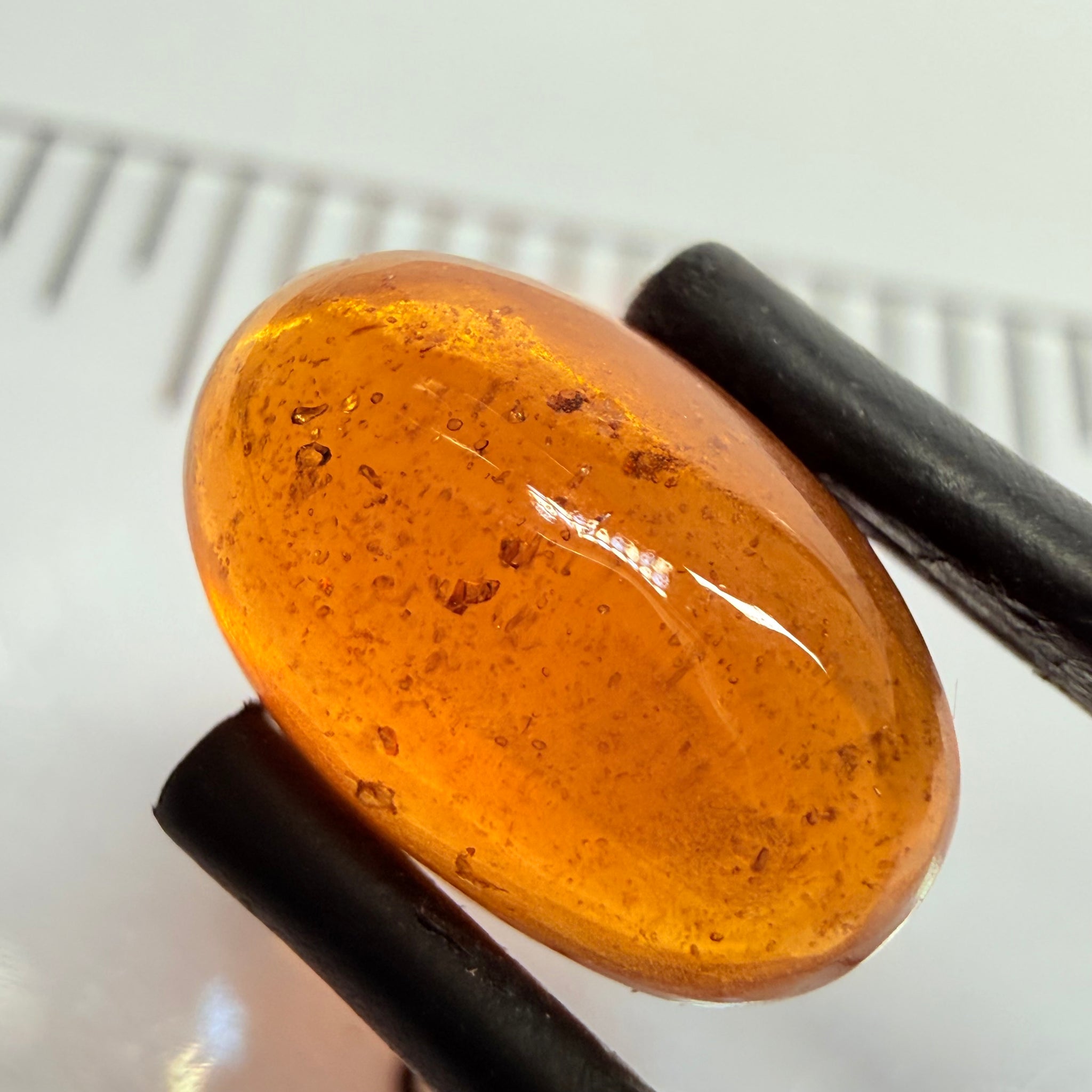 Mandarin Garnet Cabochon, Reddish Orange, 4.09ct, Tanzania, Untreated Unheated