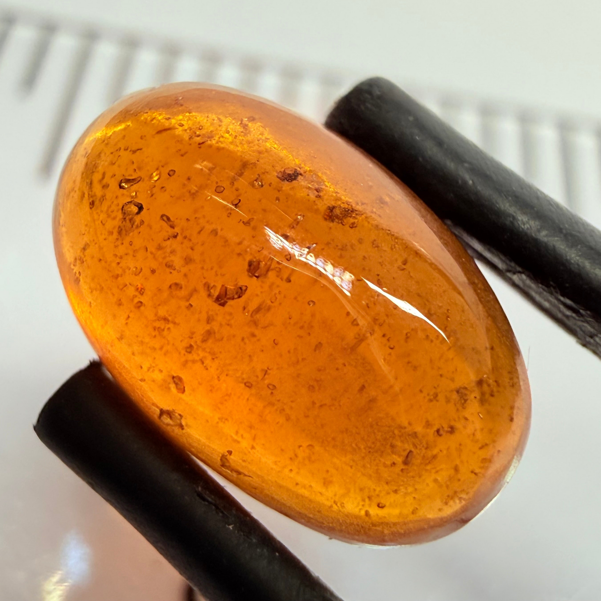 Mandarin Garnet Cabochon, Reddish Orange, 4.09ct, Tanzania, Untreated Unheated