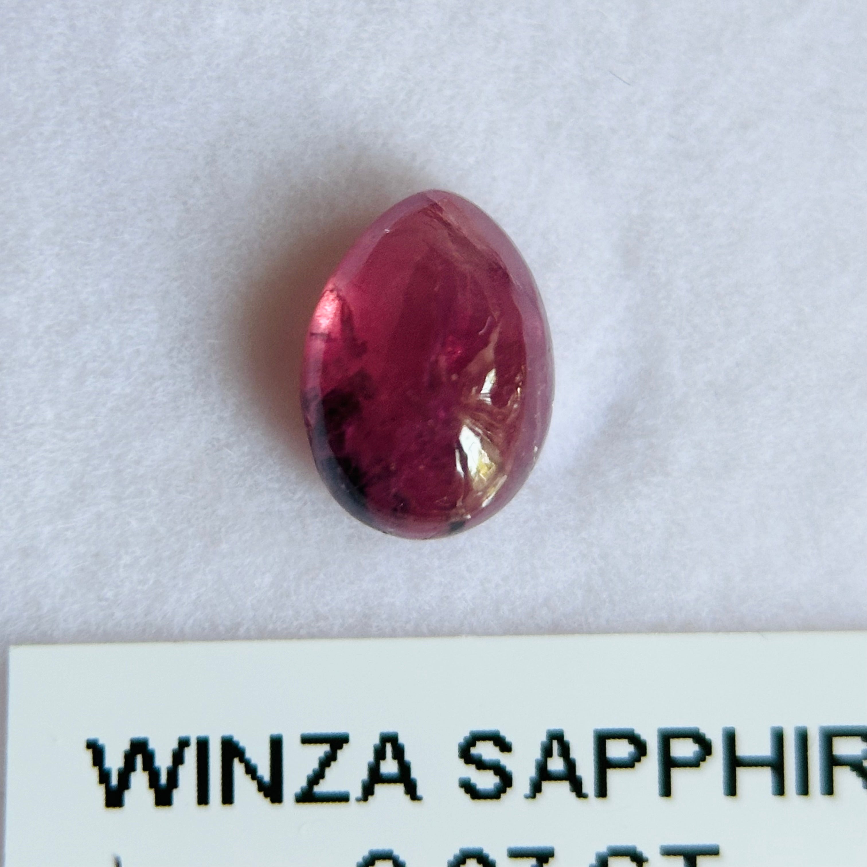 2.07ct Winza Sapphire Cabochon. Tanzania. Untreated Unheated
