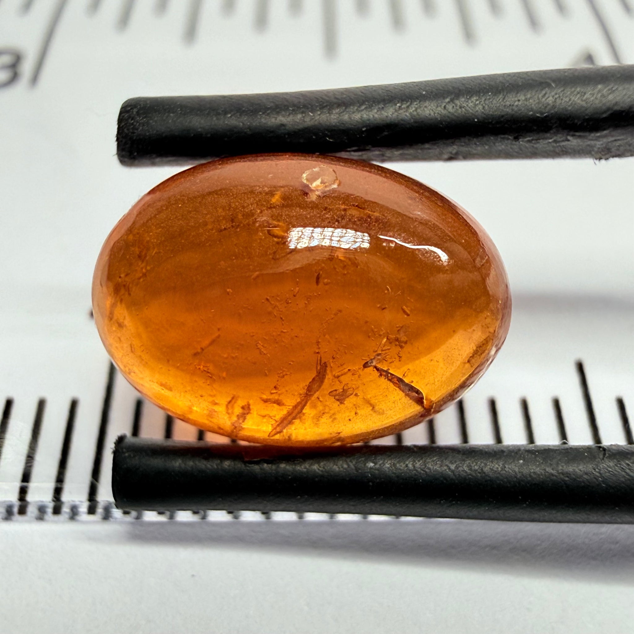 Mandarin Garnet Cabochon, Reddish Orange, 4.16ct, Tanzania, Untreated Unheated