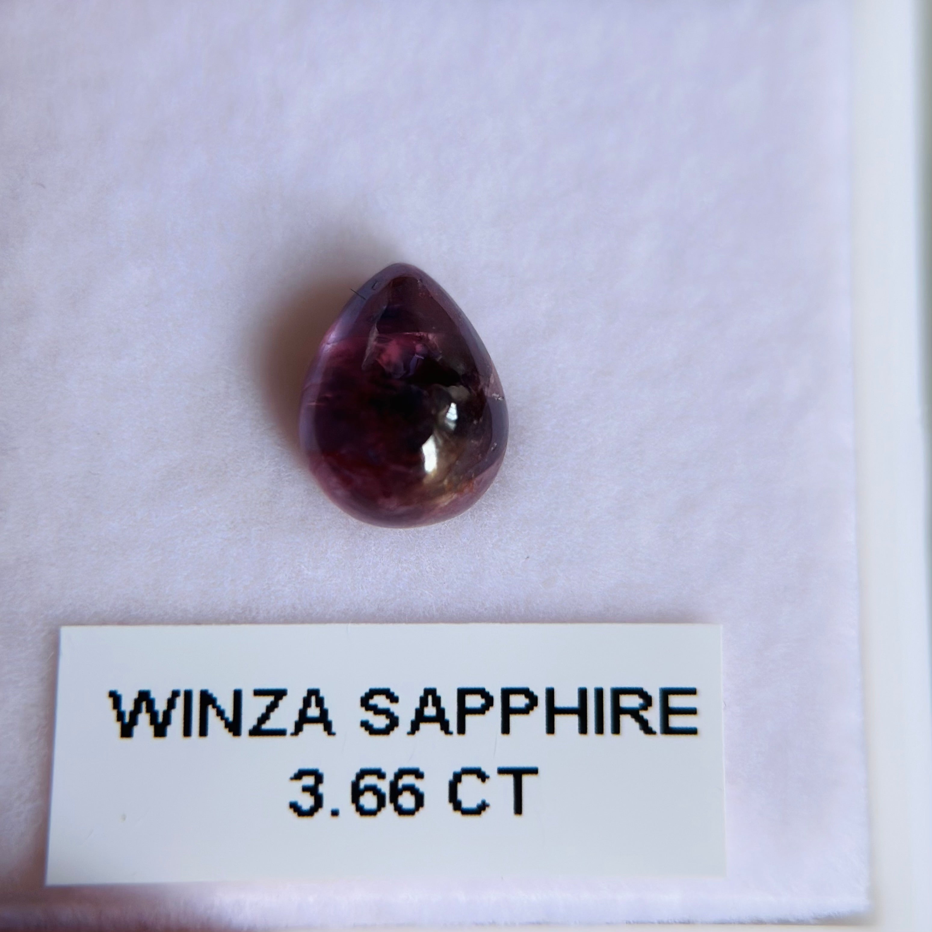 3.66ct Winza Sapphire Cabochon. Tanzania. Untreated Unheated