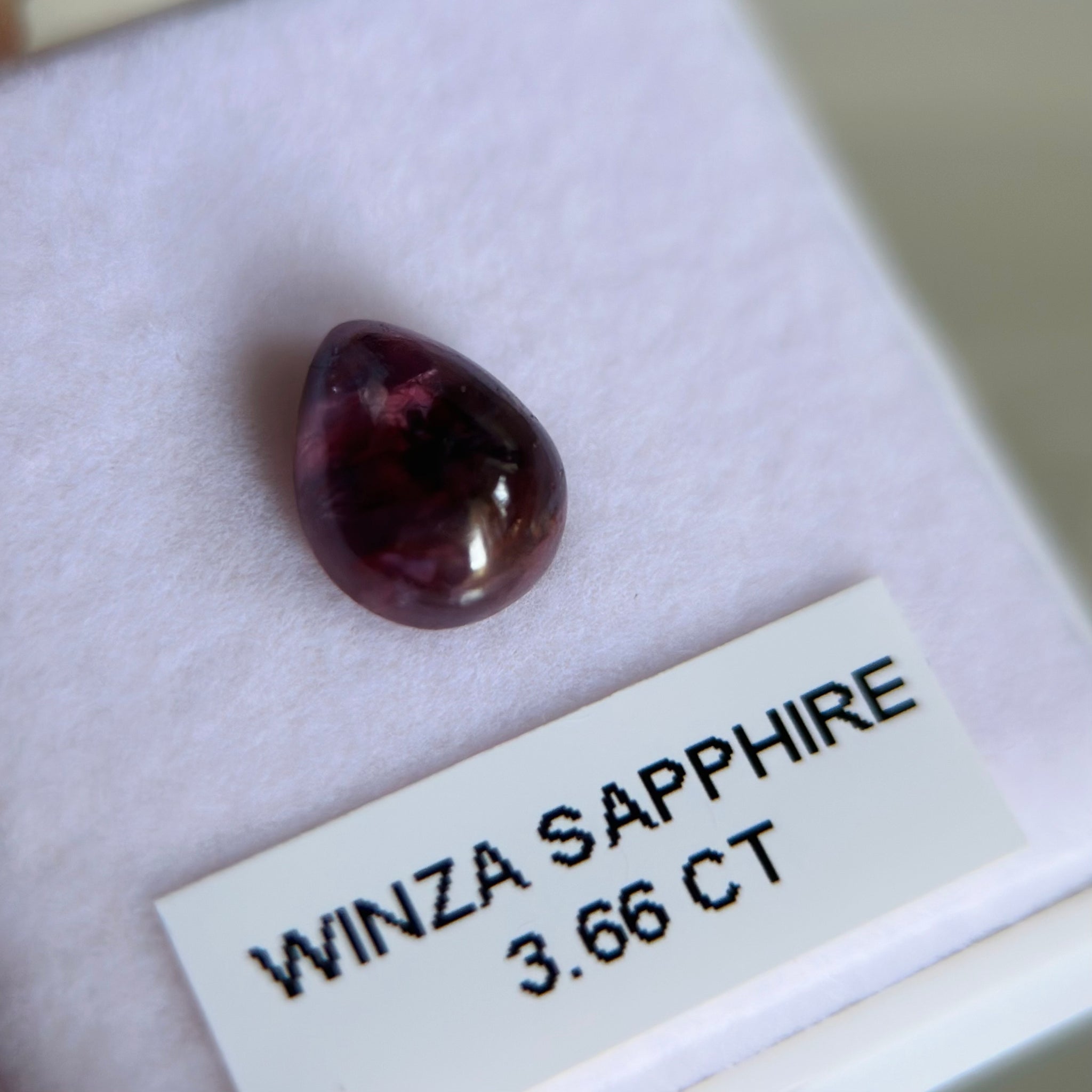 Winza Sapphire Cabochon. 3.66ct, Tanzania. Untreated Unheated