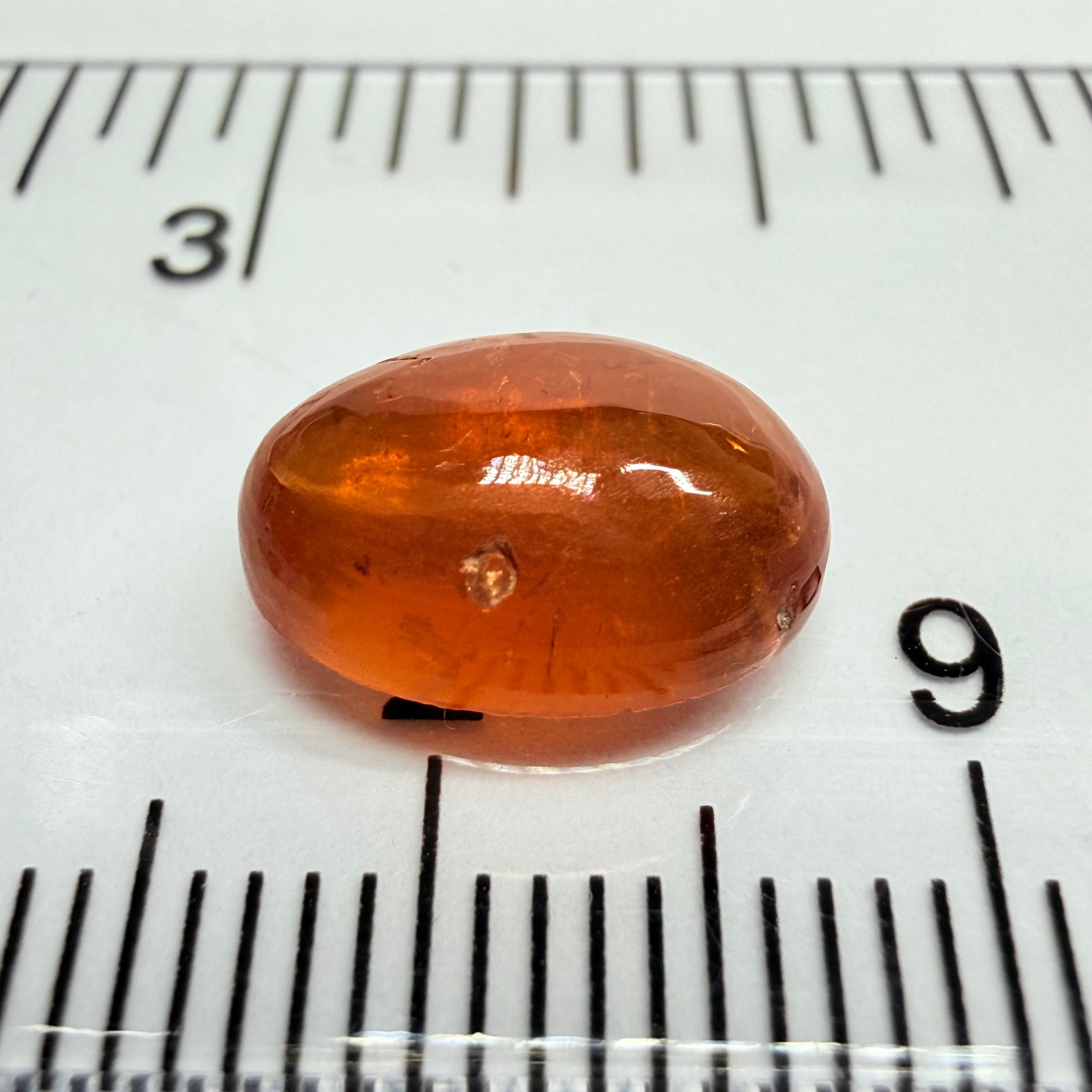 Mandarin Garnet Cabochon, Reddish Orange, 4.16ct, Tanzania, Untreated Unheated