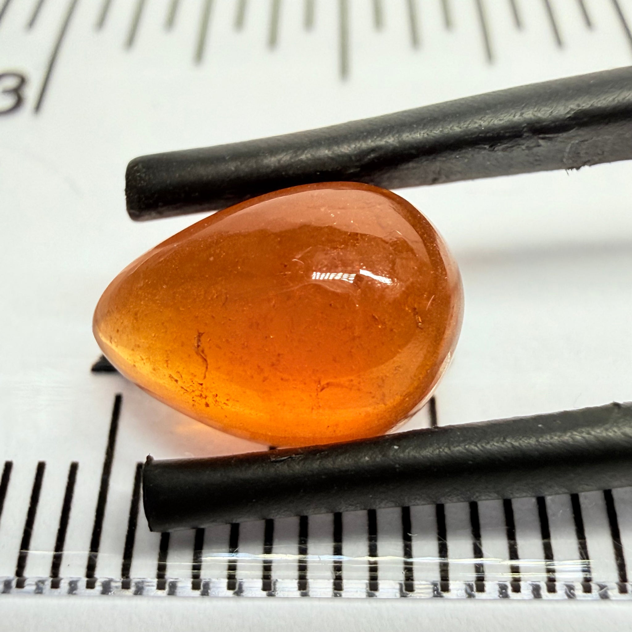 Mandarin Garnet Cabochon, Reddish Orange, 4.23ct, Tanzania, Untreated Unheated