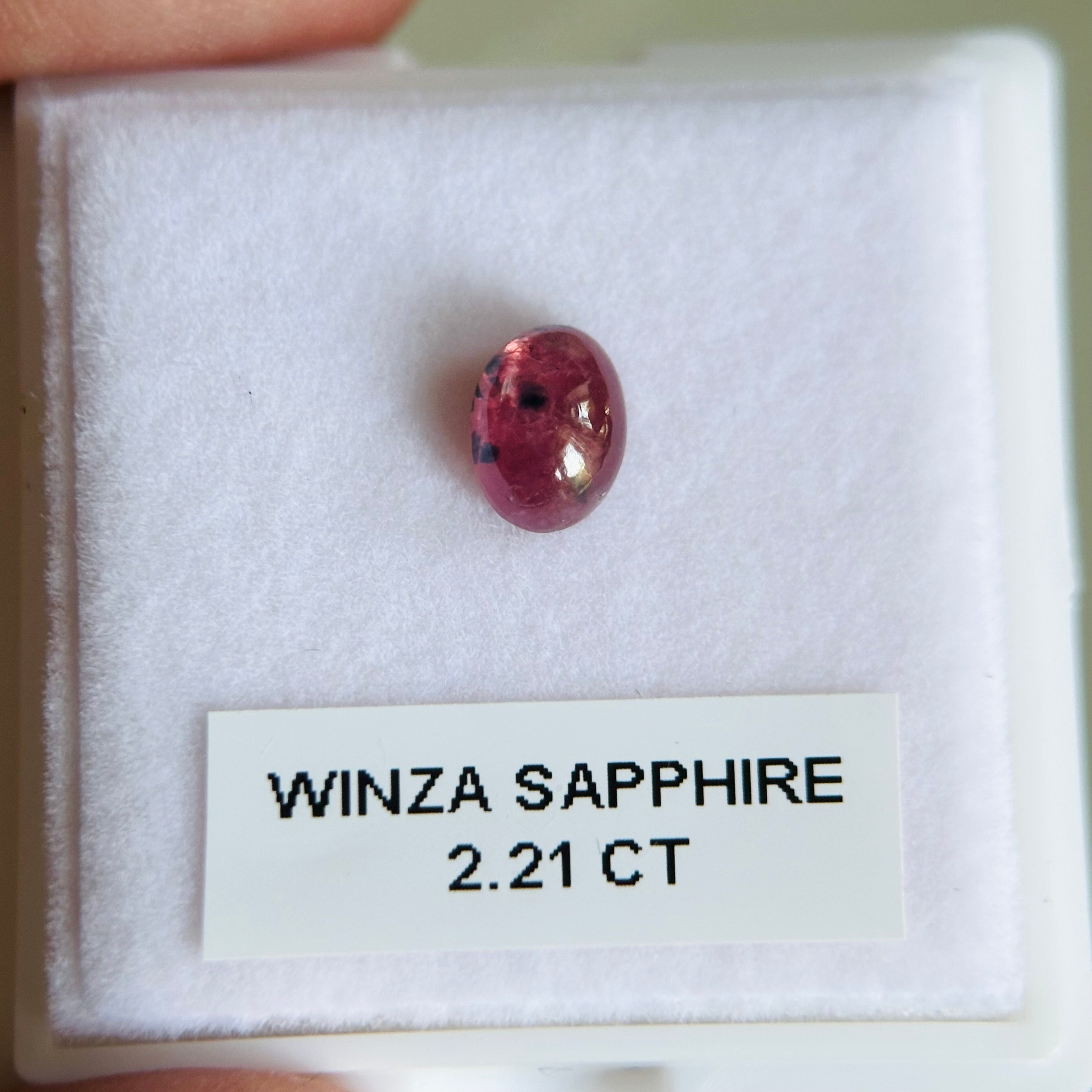 2.21ct Winza Sapphire Cabochon. Tanzania. Untreated Unheated