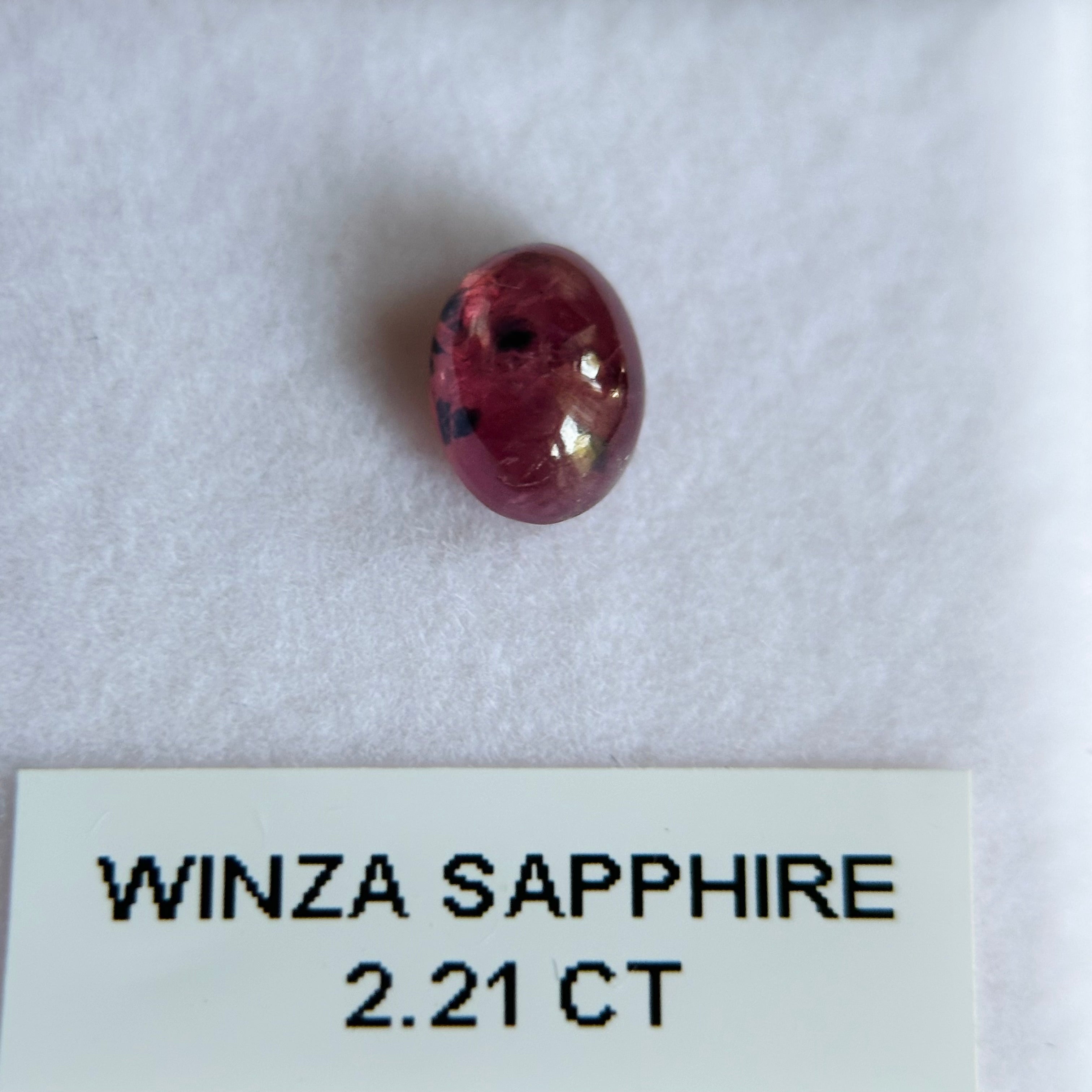 2.21ct Winza Sapphire Cabochon. Tanzania. Untreated Unheated