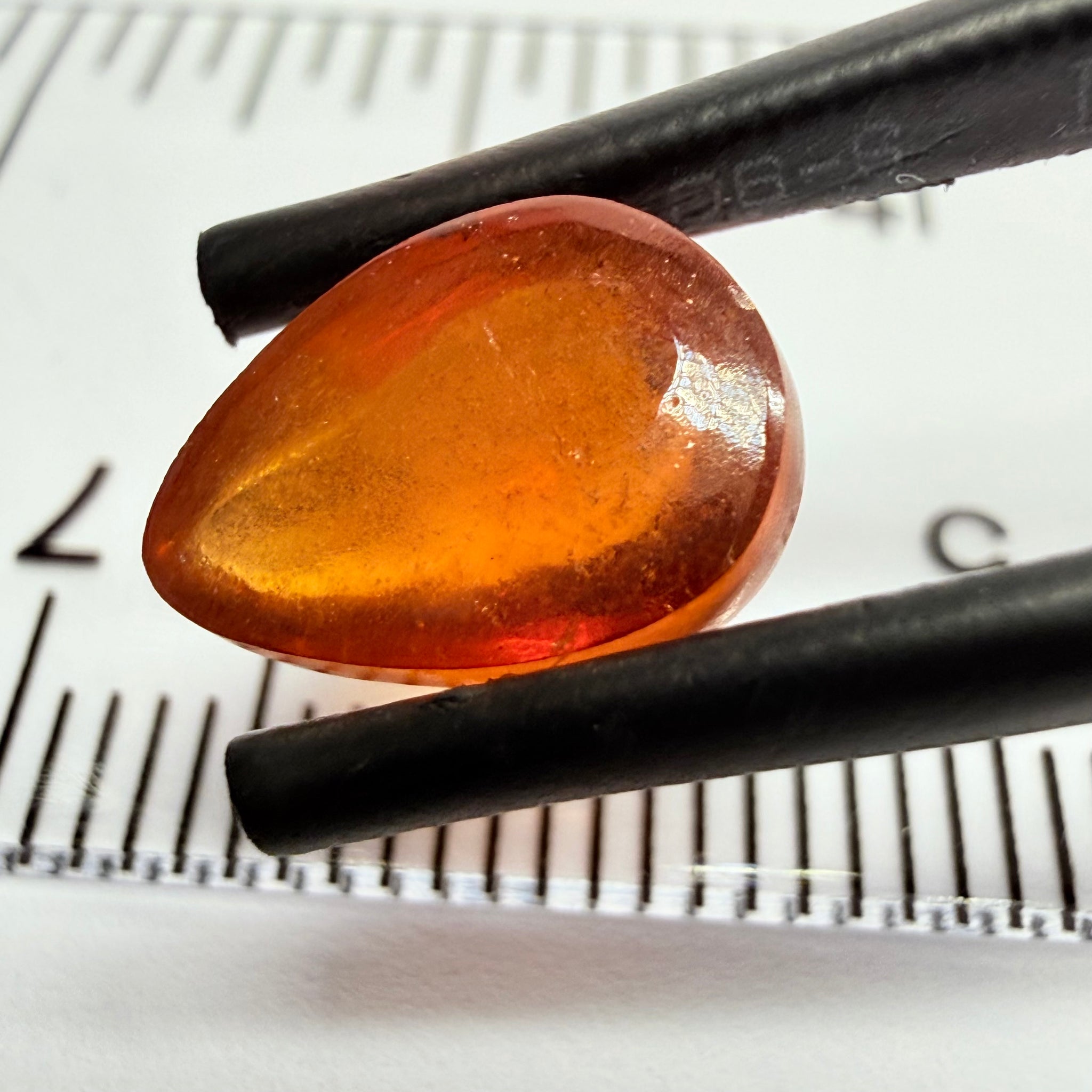 Mandarin Garnet Cabochon, Reddish Orange, 4.23ct, Tanzania, Untreated Unheated