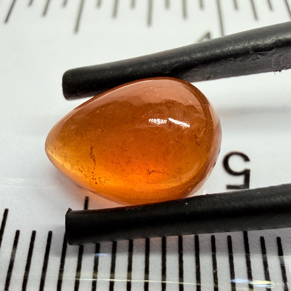 Mandarin Garnet Cabochon, Reddish Orange, 4.23ct, Tanzania, Untreated Unheated