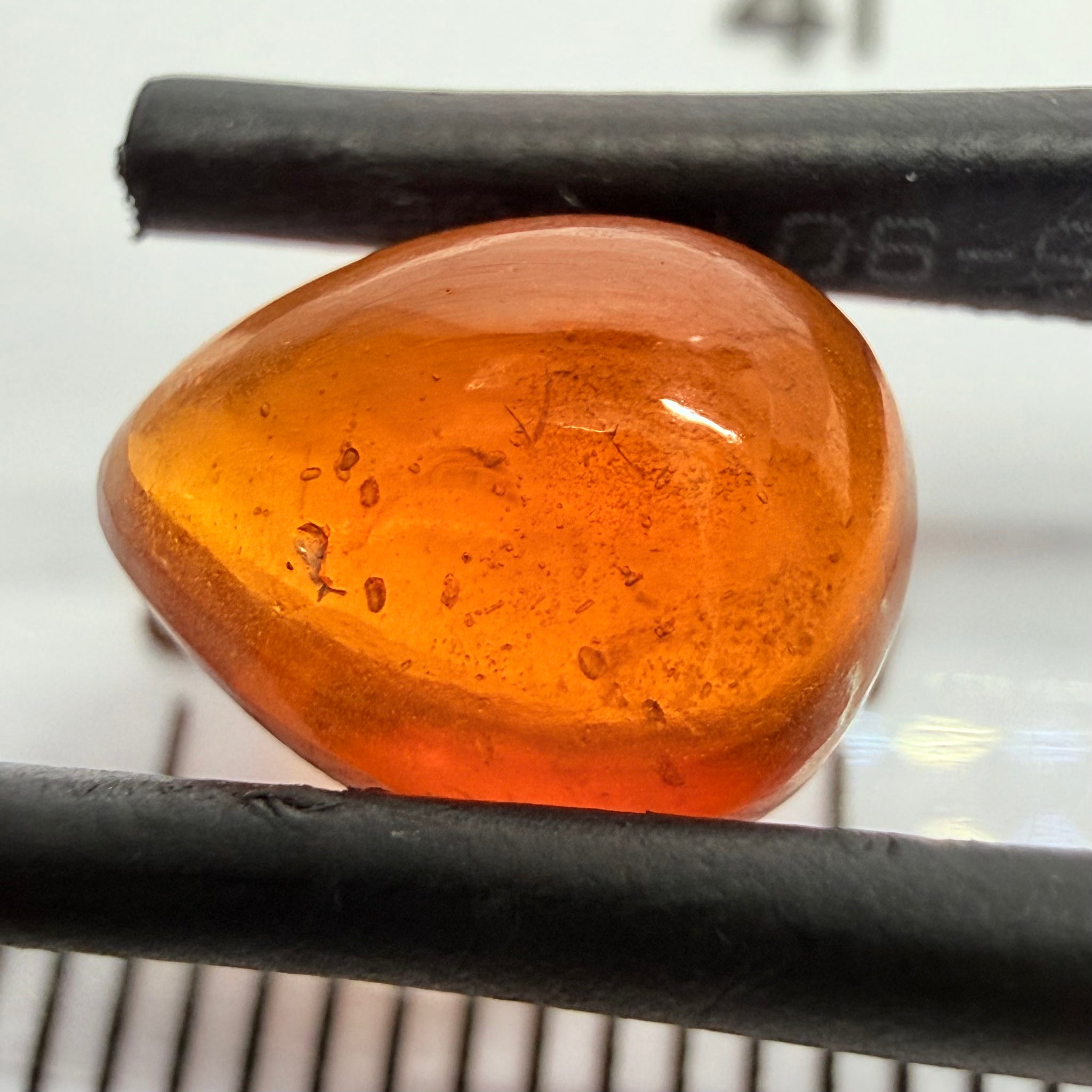 Mandarin Garnet Cabochon, Reddish Orange, 3.12ct, Tanzania, Untreated Unheated
