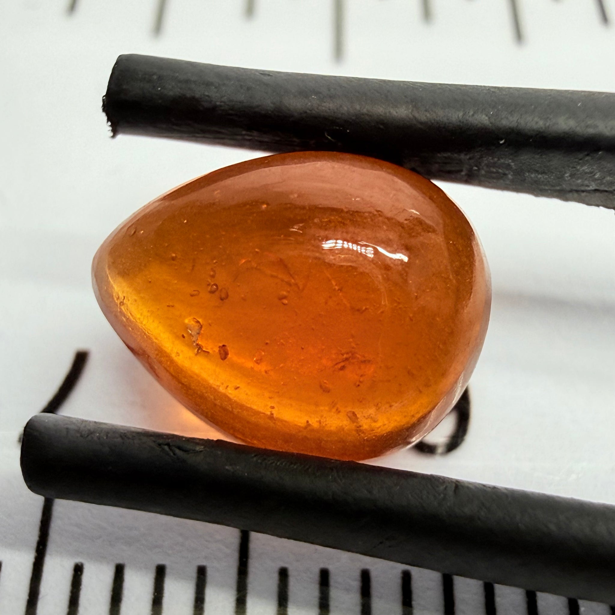 Mandarin Garnet Cabochon, Reddish Orange, 3.12ct, Tanzania, Untreated Unheated