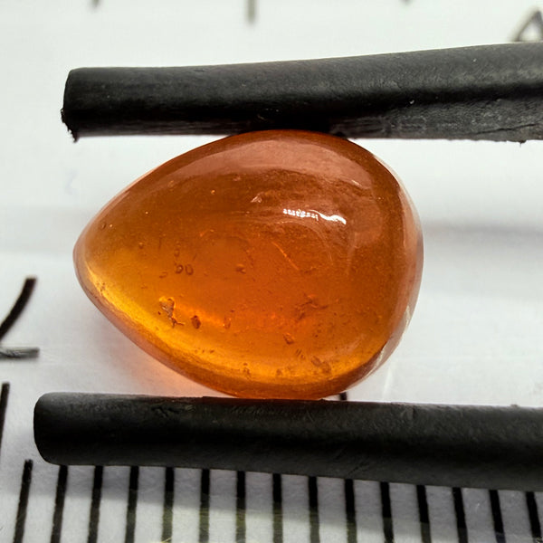 Mandarin Garnet Cabochon, Reddish Orange, 3.12ct, Tanzania, Untreated Unheated