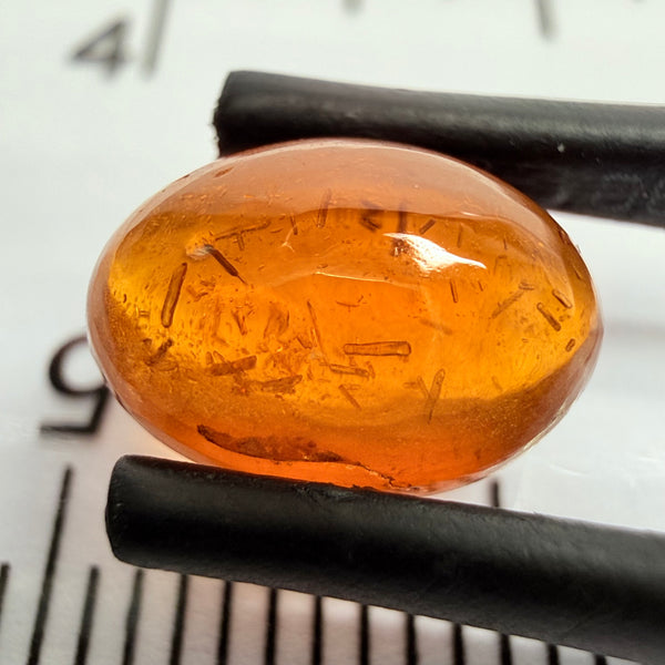 Mandarin Garnet Cabochon, Reddish Orange, 3.12ct, Tanzania, Untreated Unheated