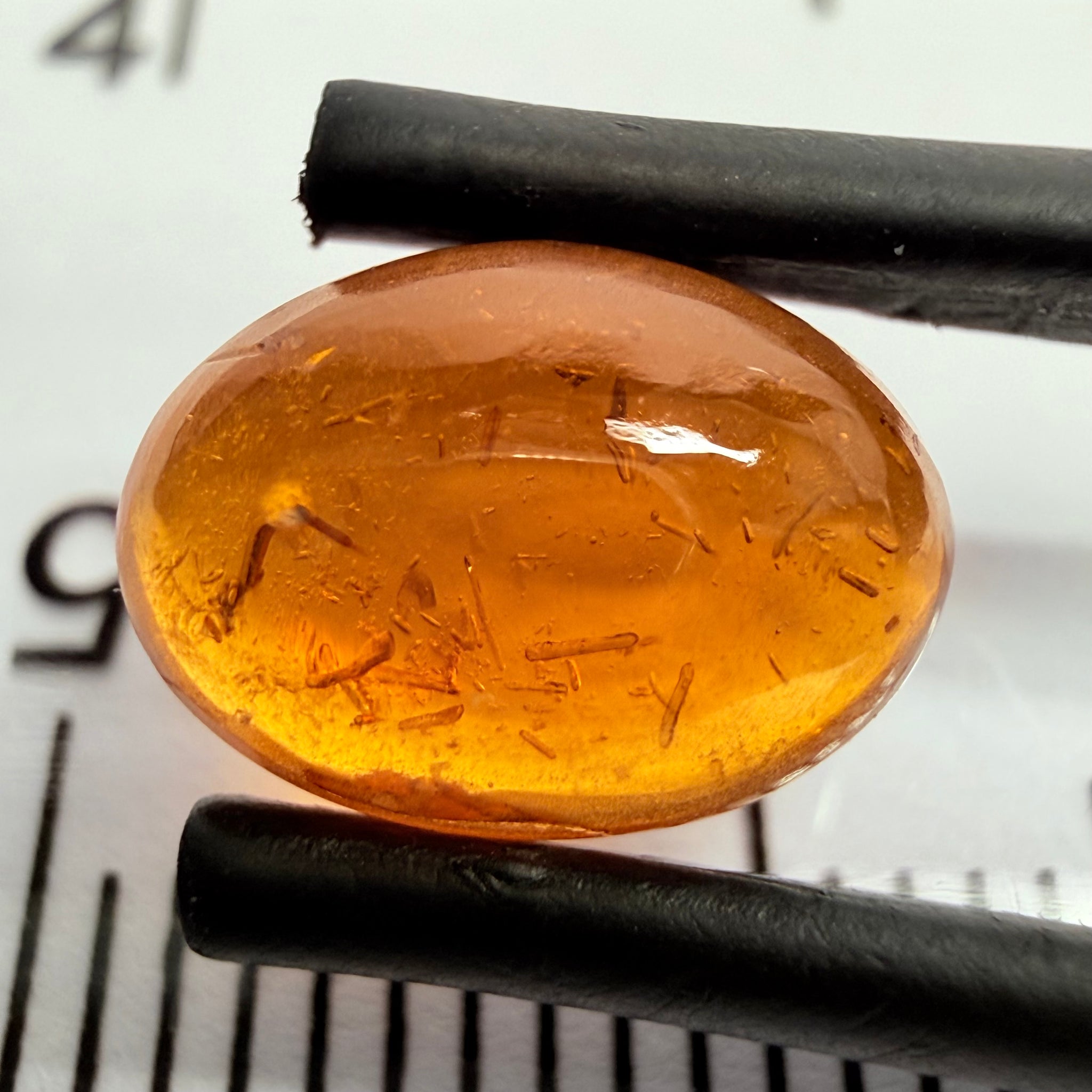 Mandarin Garnet Cabochon, Reddish Orange, 3.12ct, Tanzania, Untreated Unheated