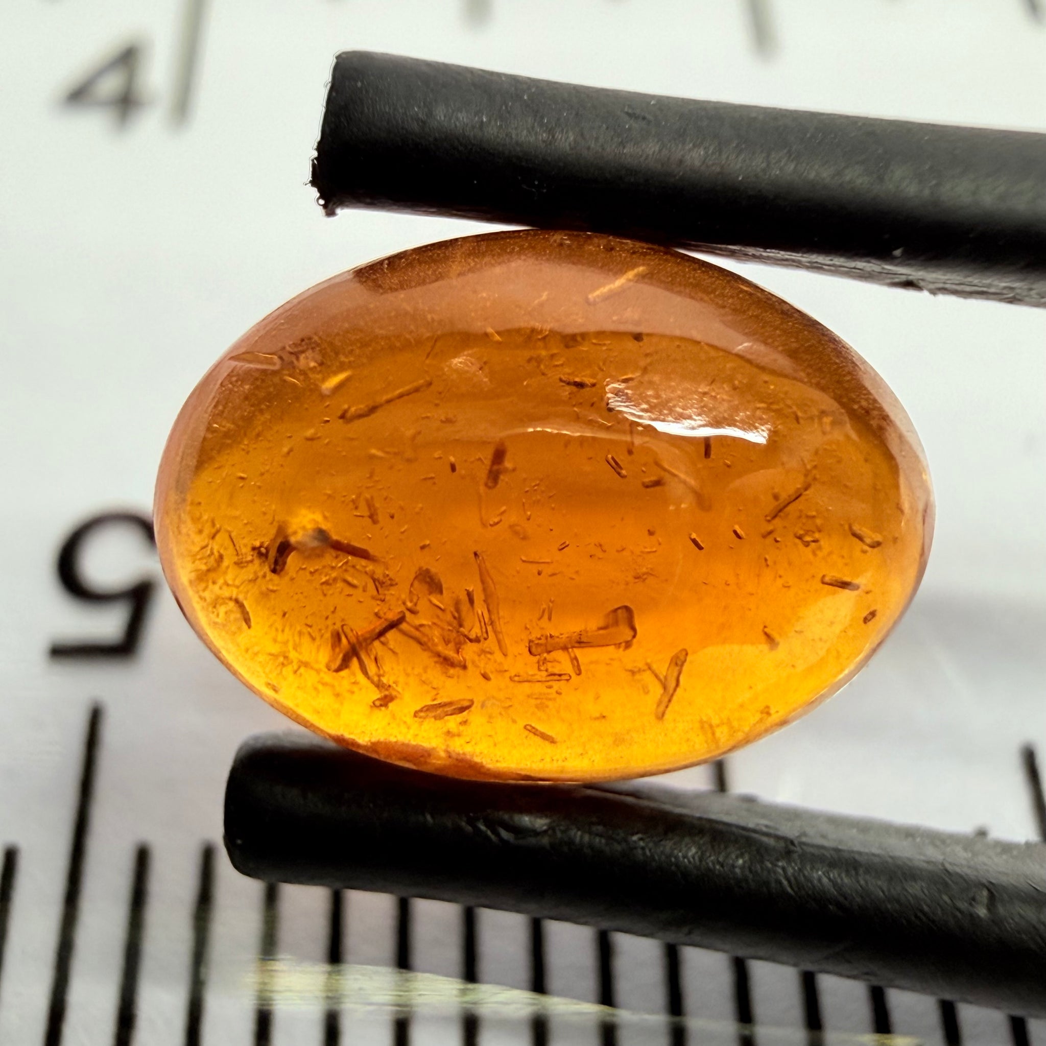 Mandarin Garnet Cabochon, Reddish Orange, 3.12ct, Tanzania, Untreated Unheated